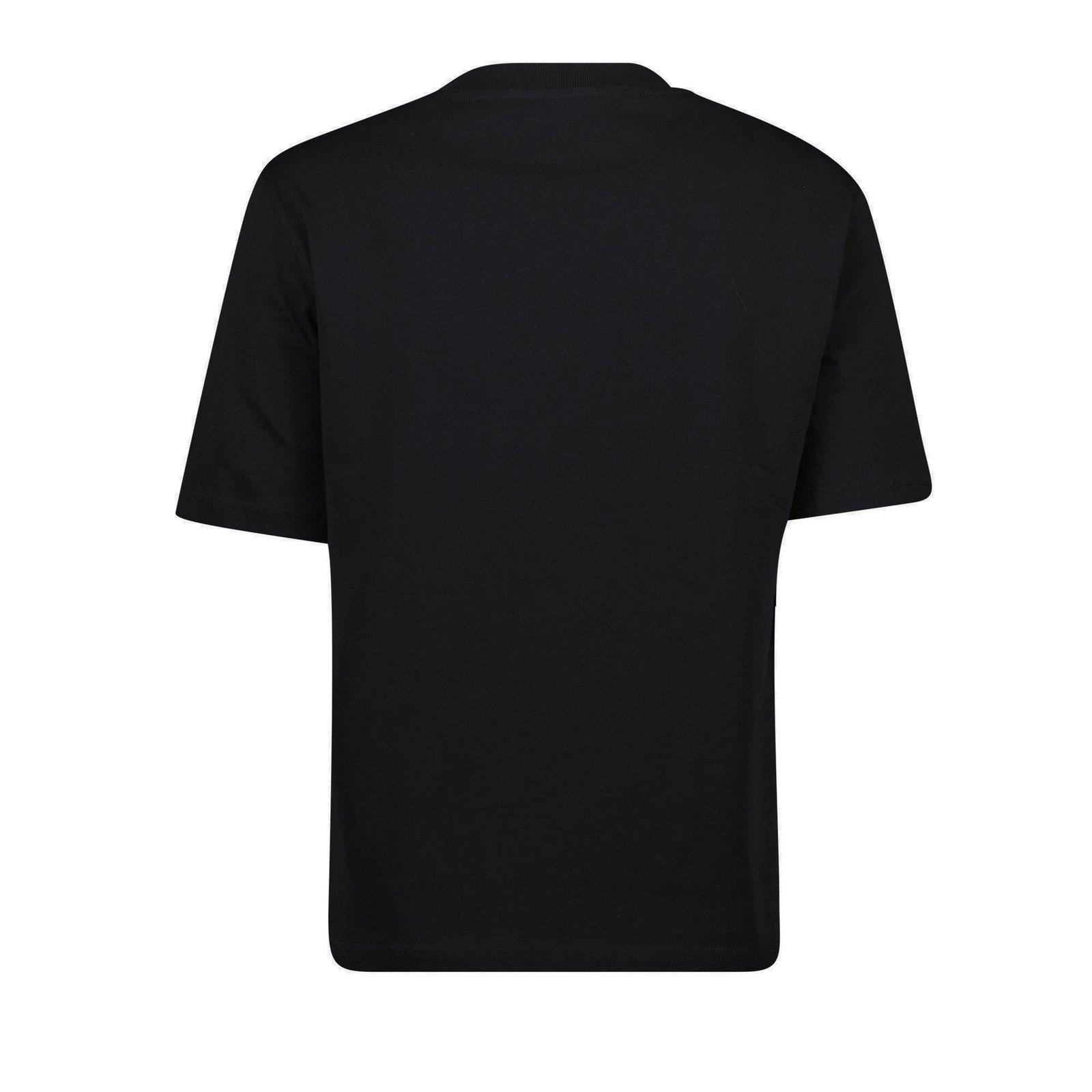 Moschino Black Cotton T-shirt With Fried Egg Print In Black