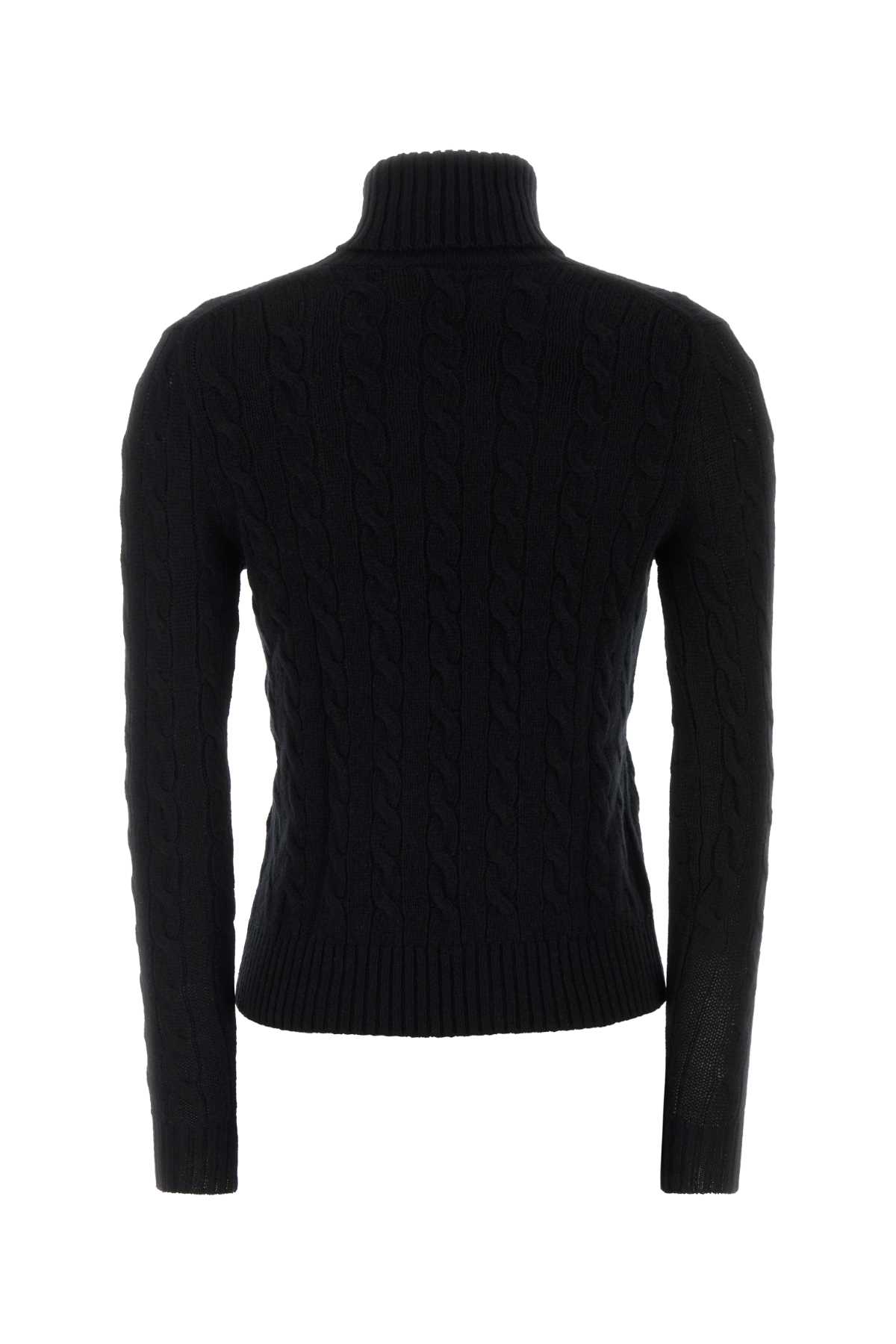 Ralph Lauren Black Wool Blend Sweater In Black