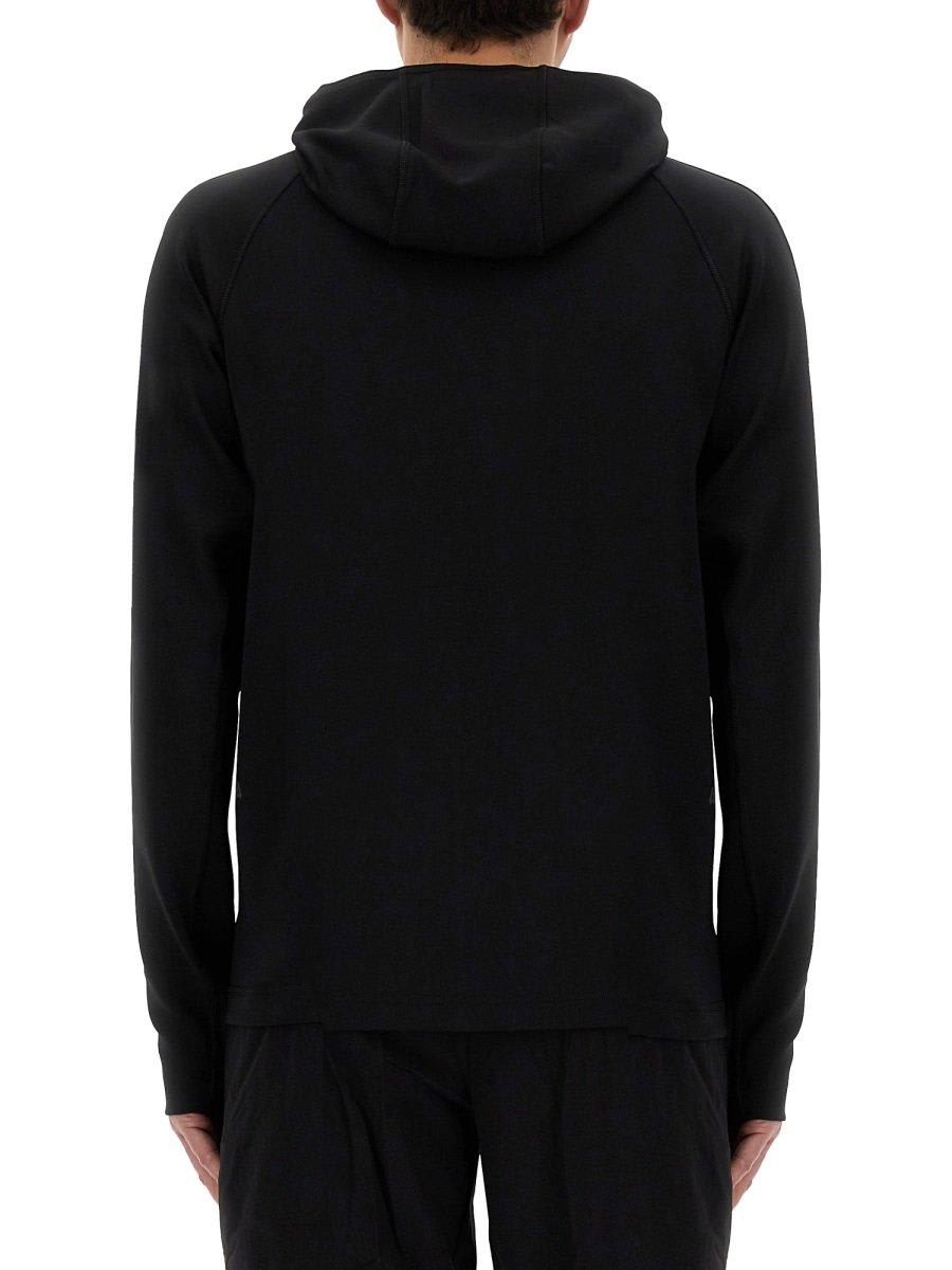Hugo Boss Active Stretch Zip-up Hoodie In Black