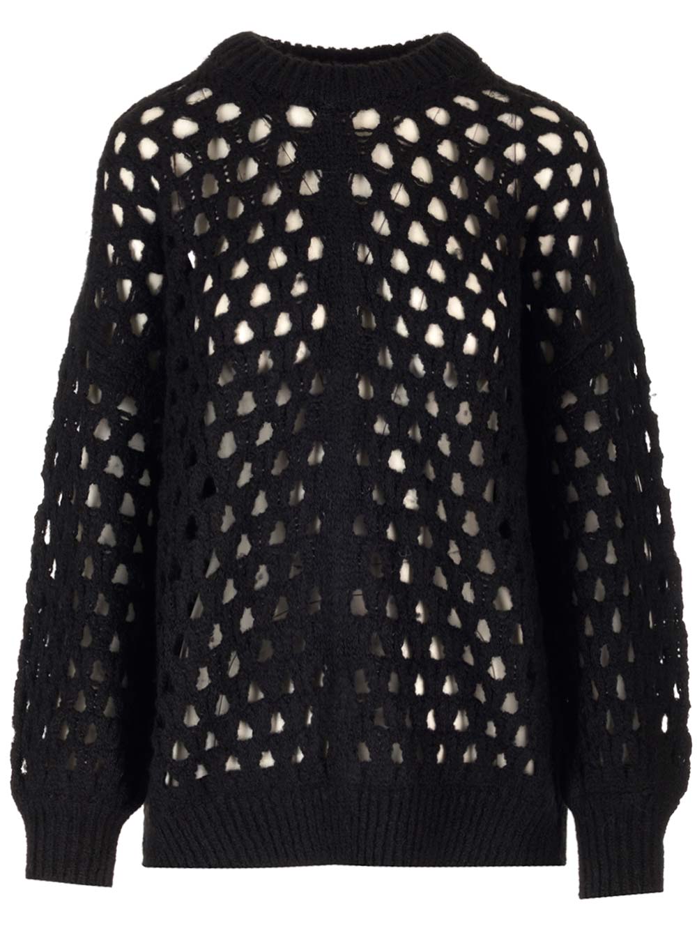 Shop Isabel Marant Open Knit Tane Sweater In Black