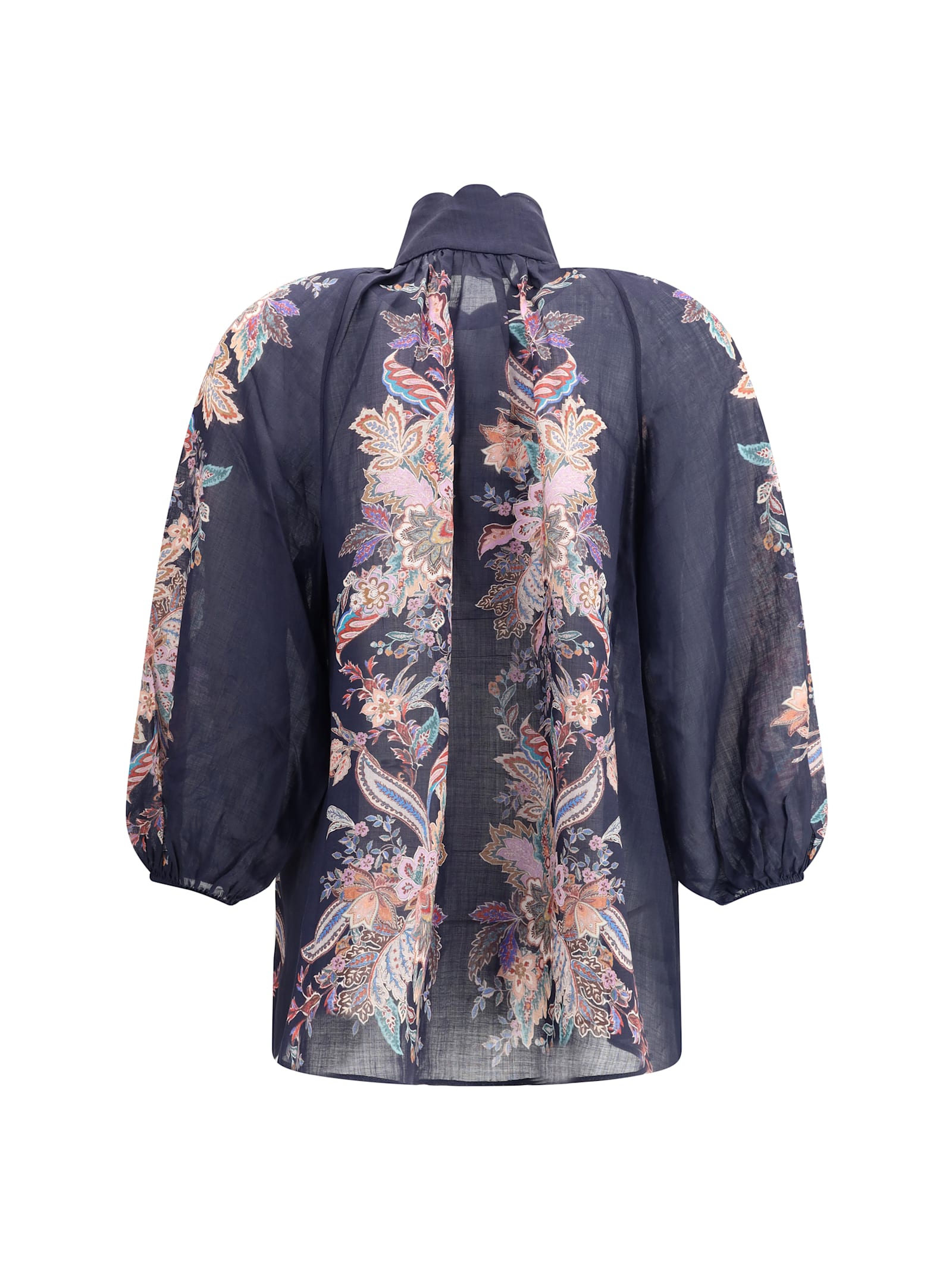 Zimmermann Rhiannon Printed Blouse In Blue