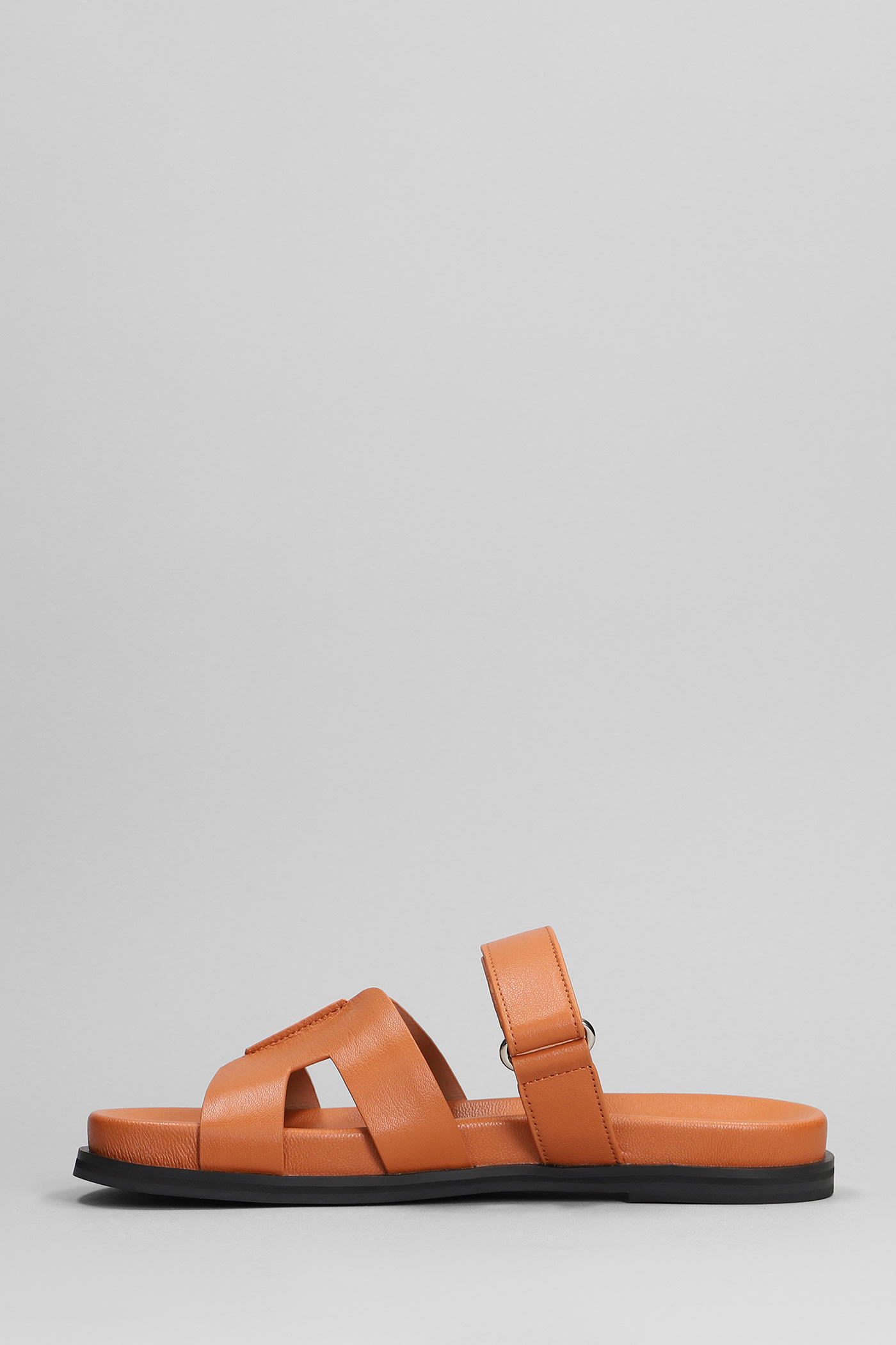 Bibi Lou Mindy Flats In Orange Leather Smart Closet