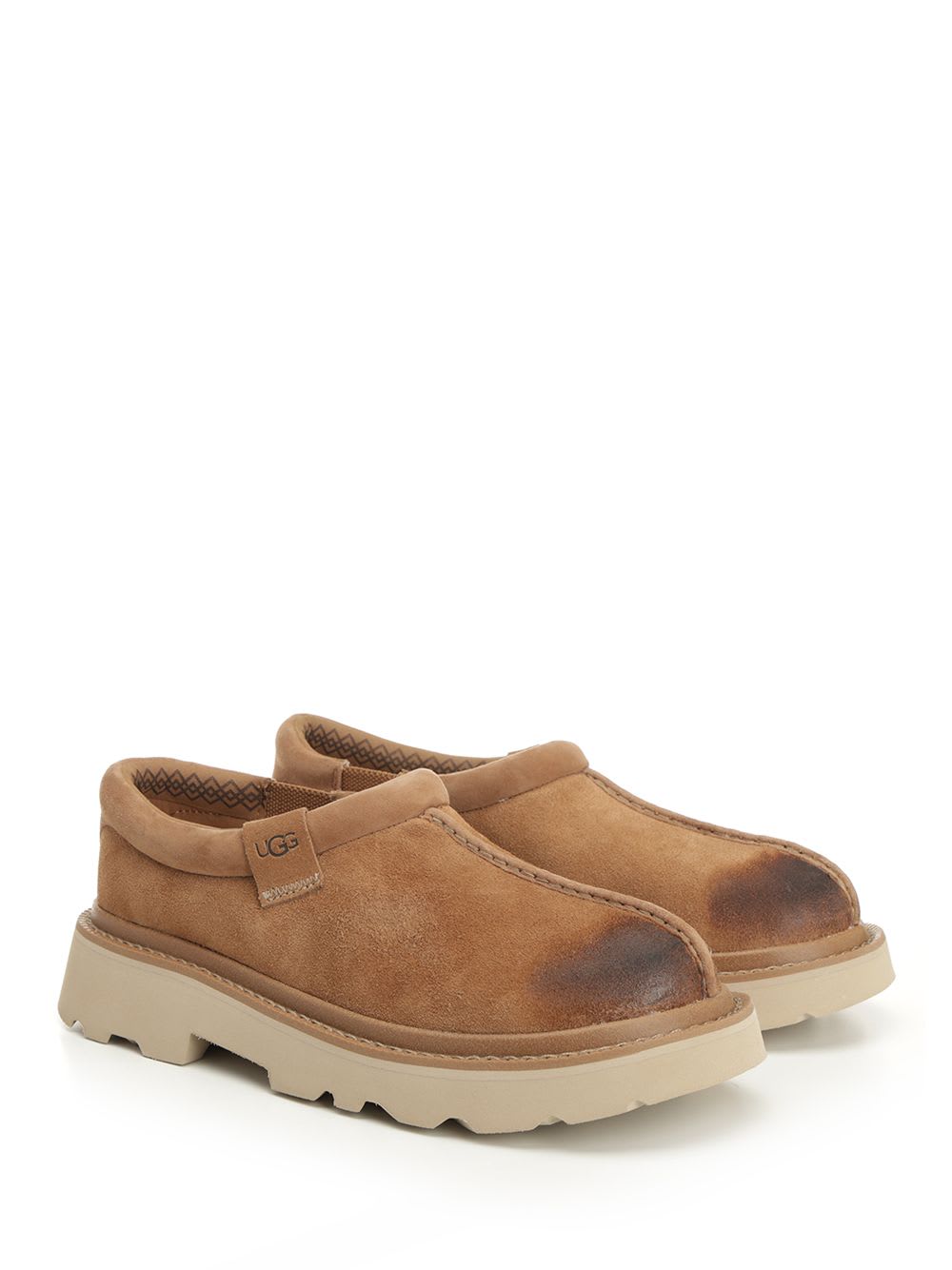 Ugg Tasman Lug Loafers In Leather Color Suede In Neutral