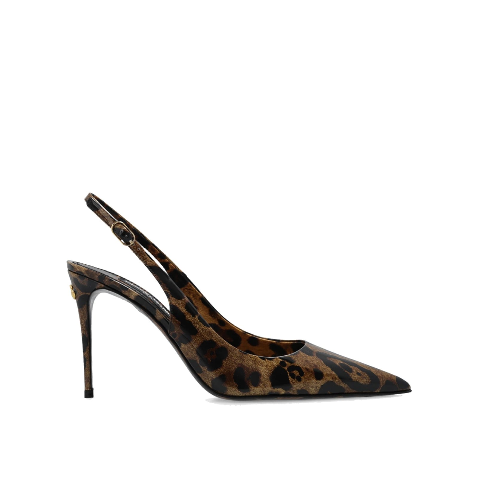 DOLCE & GABBANA LEOPARD PRINT SLINGABACK PUMPS