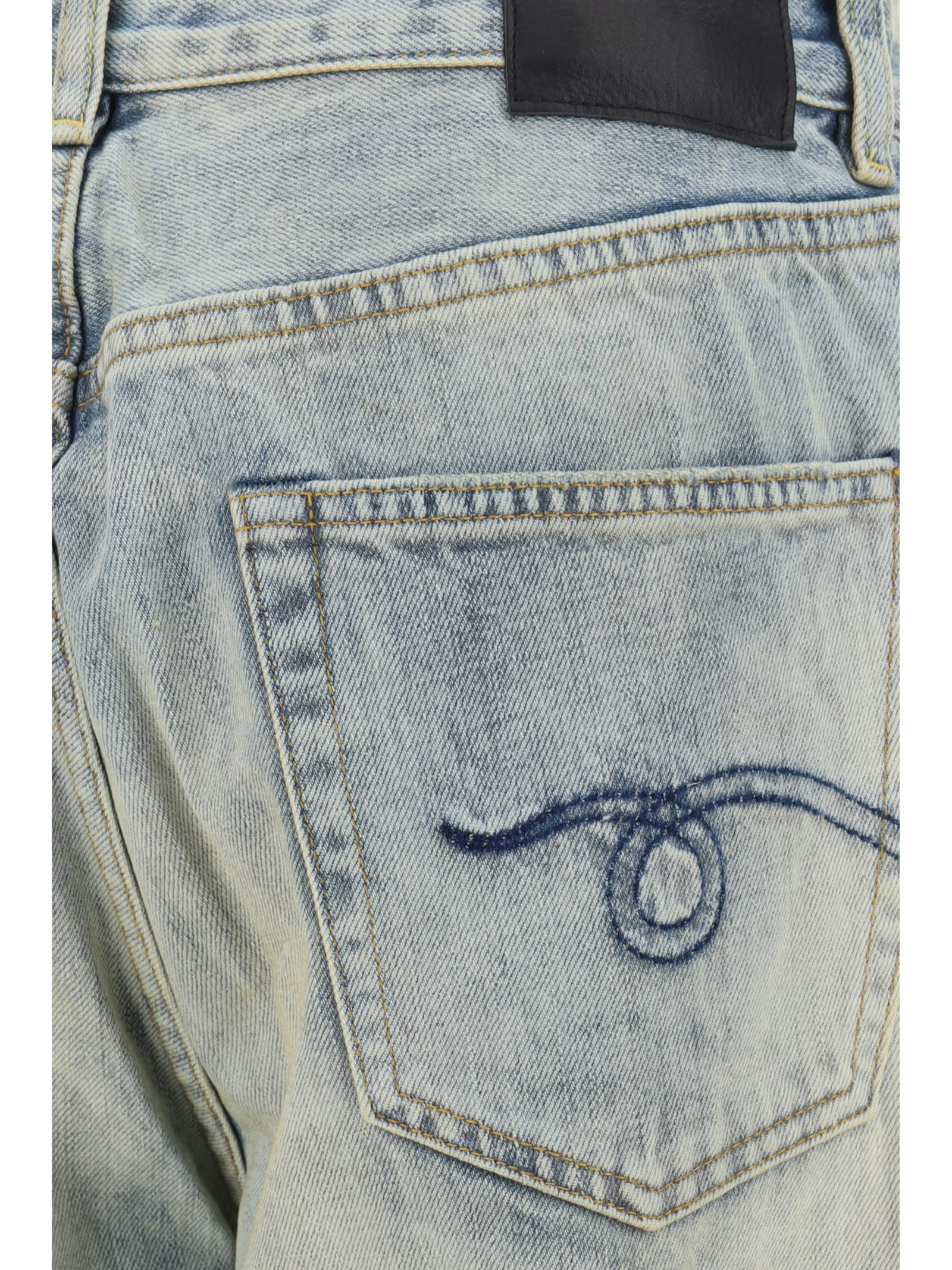 Shop R13 Vintage Effect 5 Pockets Jeans In Blu