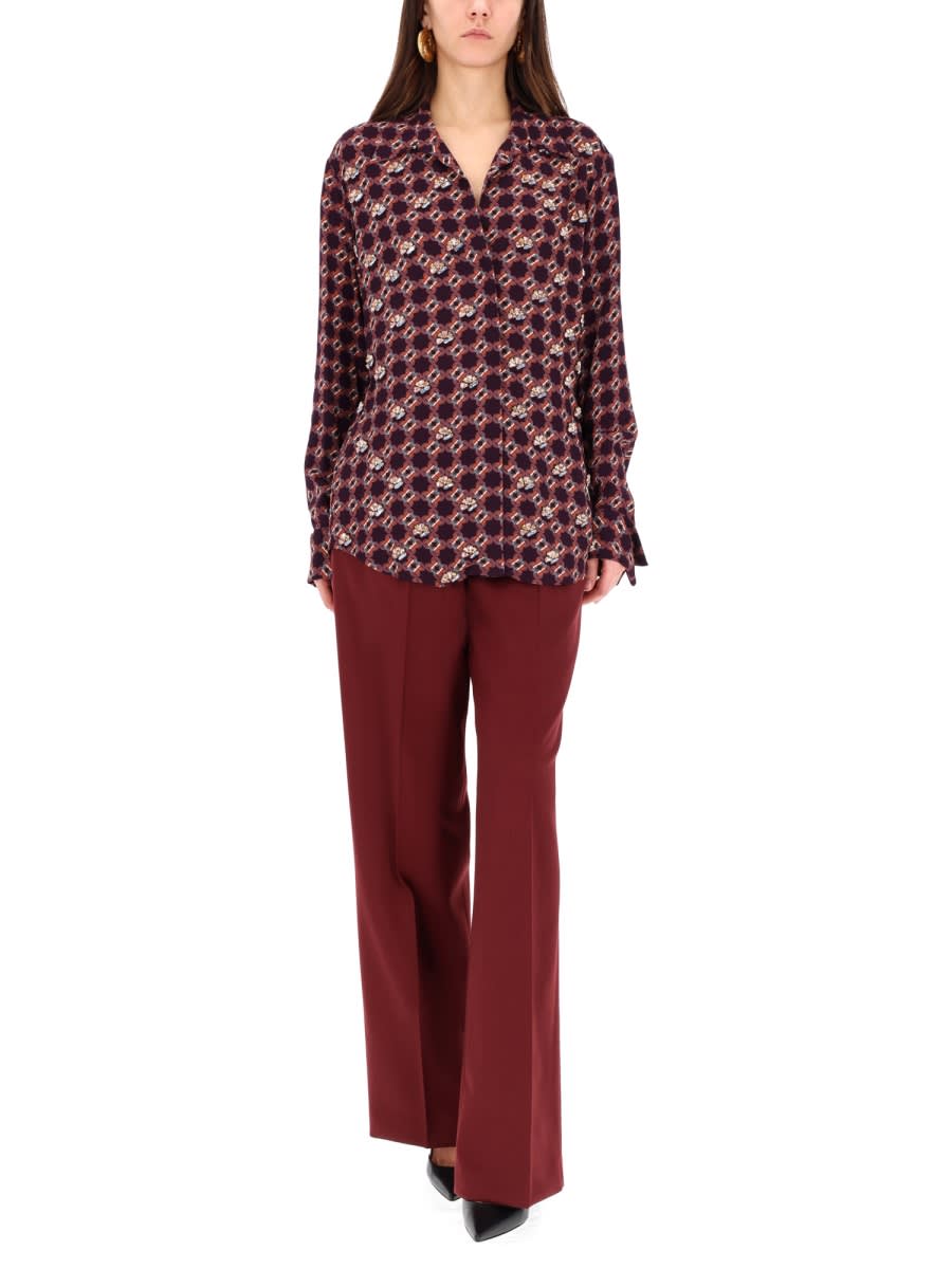 Dries Van Noten Wide Leg Wool Trousers Featuring Pockets In Red