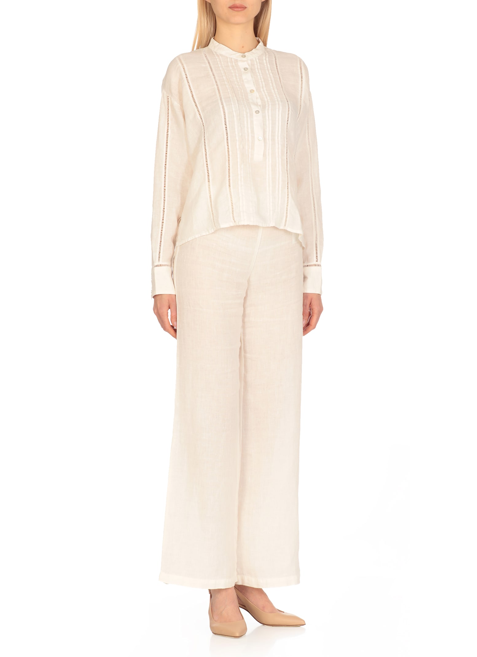 120% Lino Linen Shirt In White