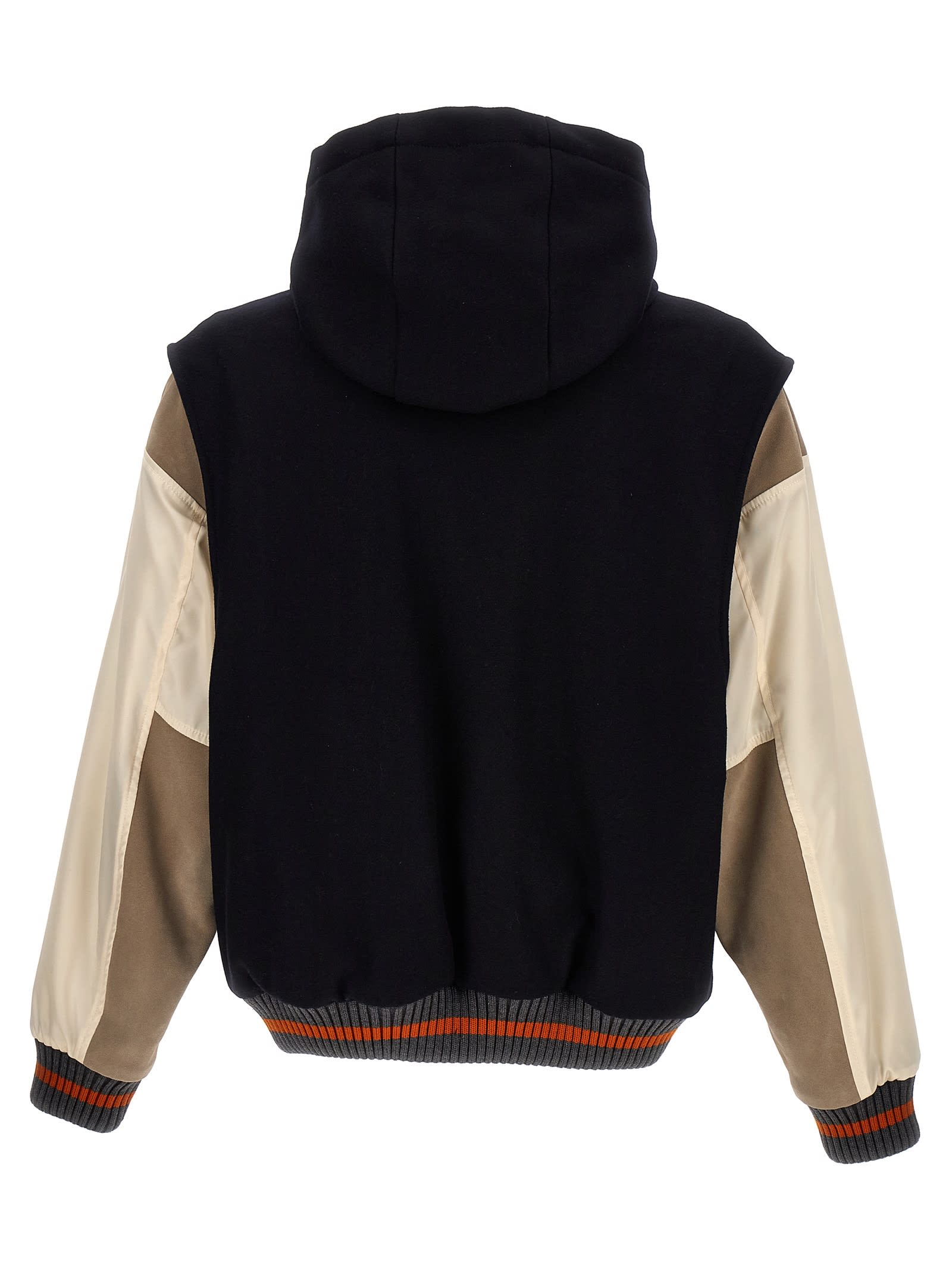 Shop Dsquared2 Logo Hooded Bomber Jacket In Multicolor