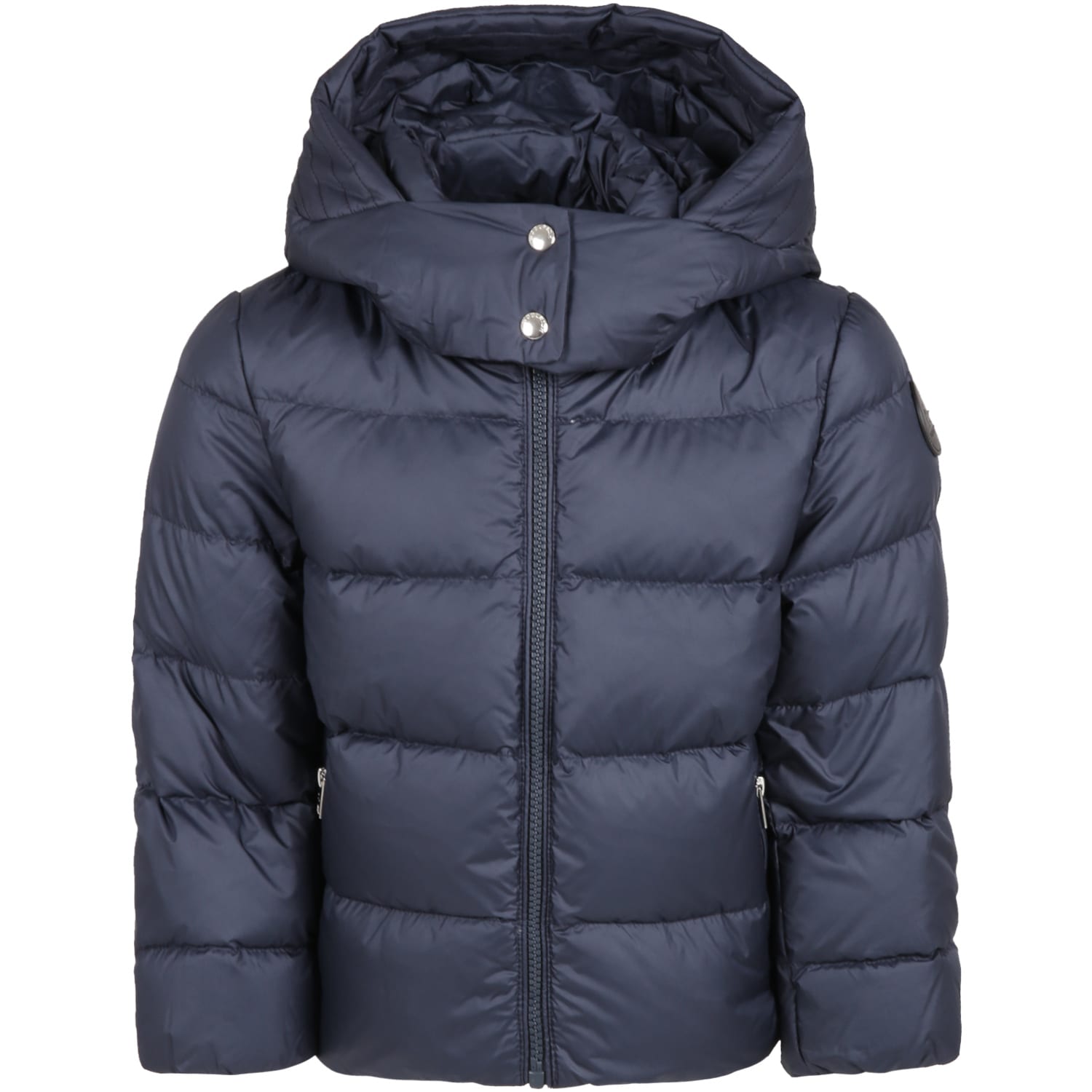 Woolrich Blue Jacket For Girl With Patch