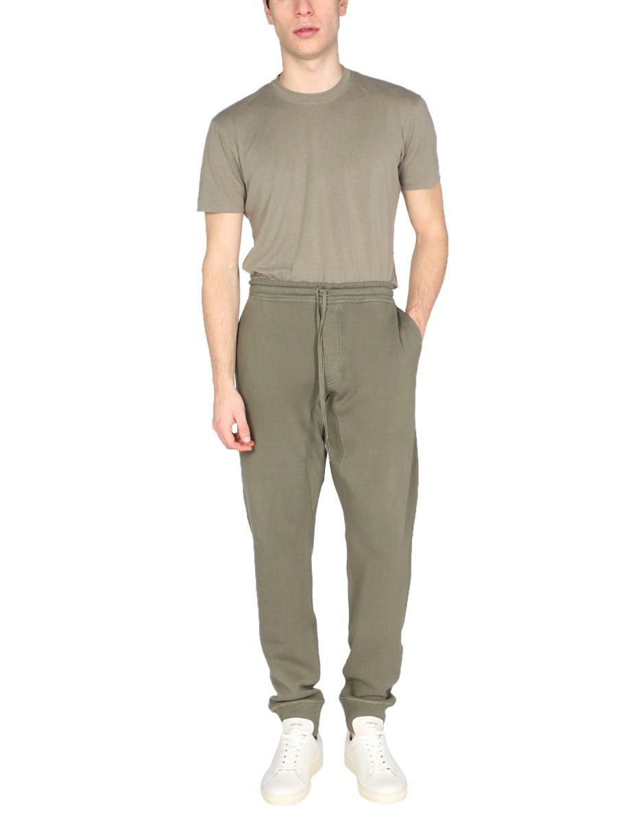 Shop Tom Ford Drawstring Jogging Pants In Military Green