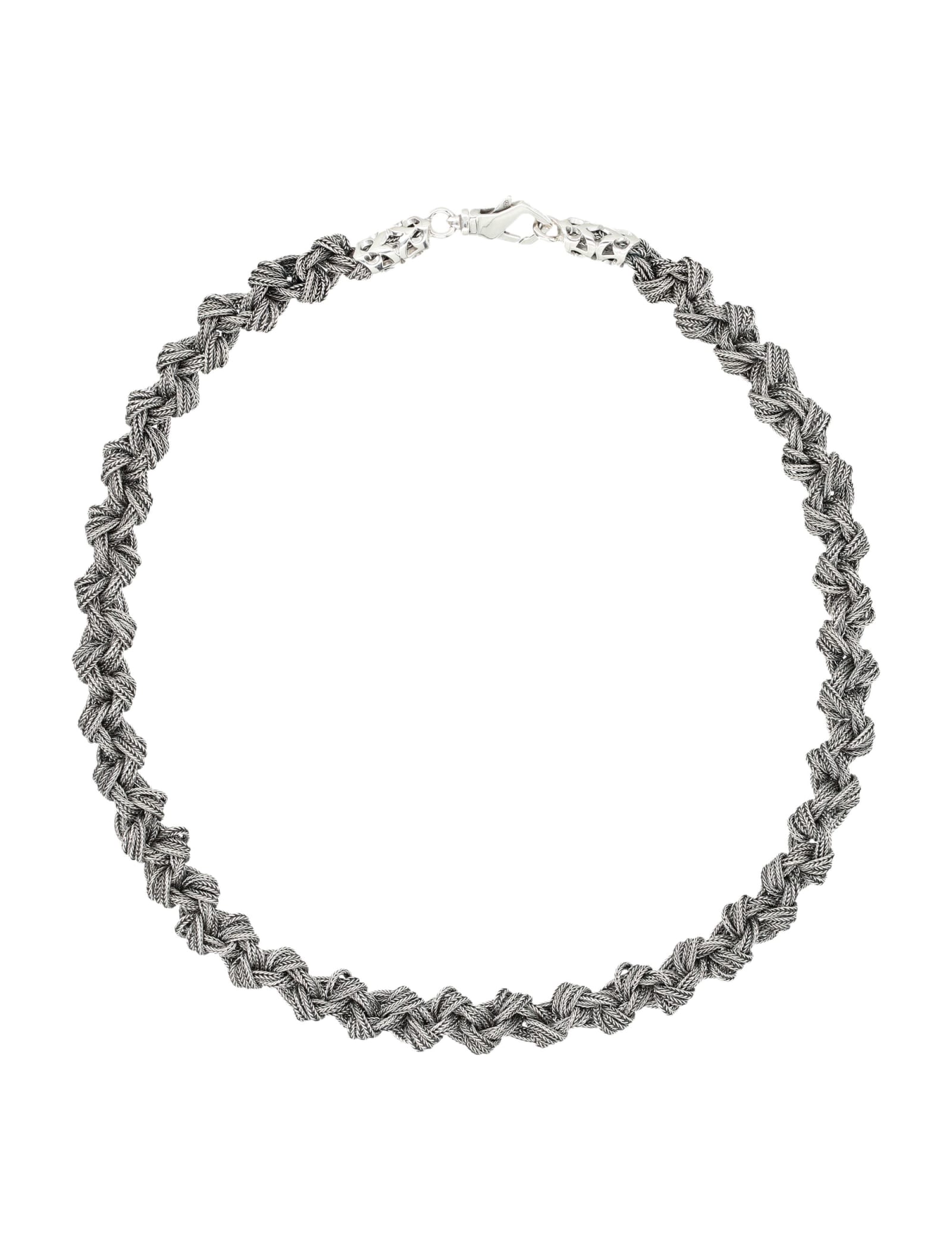 Shop Emanuele Bicocchi New Rope Knot Necklace In Silver