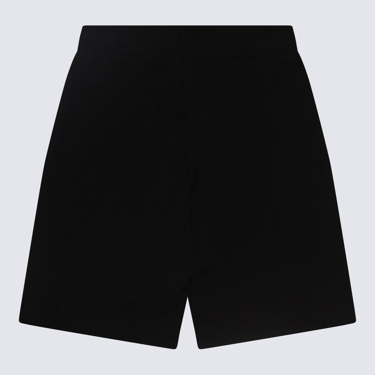 Shop Moschino Black And White Cotton Blend Track Shorts In Nero