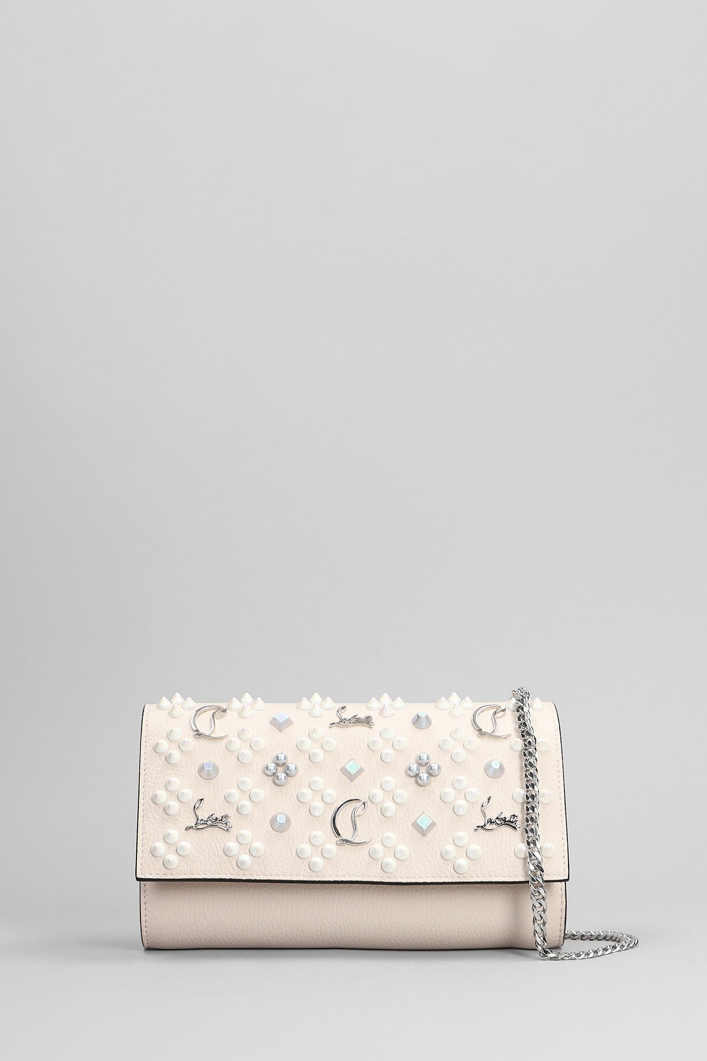 CHRISTIAN LOUBOUTIN PALOMA WALLET IN ROSE-PINK LEATHER