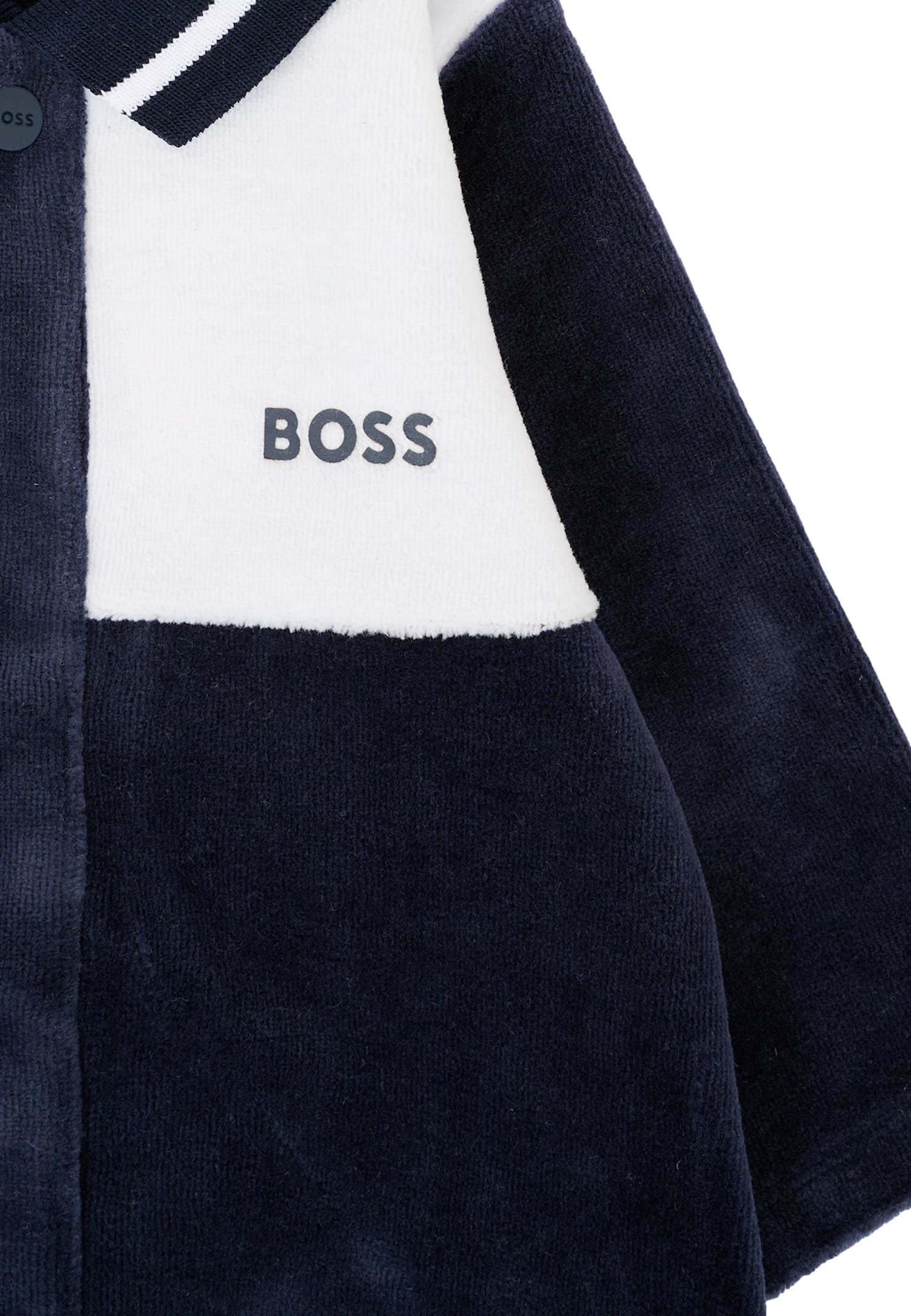 Hugo Boss Blue Babygrow For Baby Boy With Logo In Blue