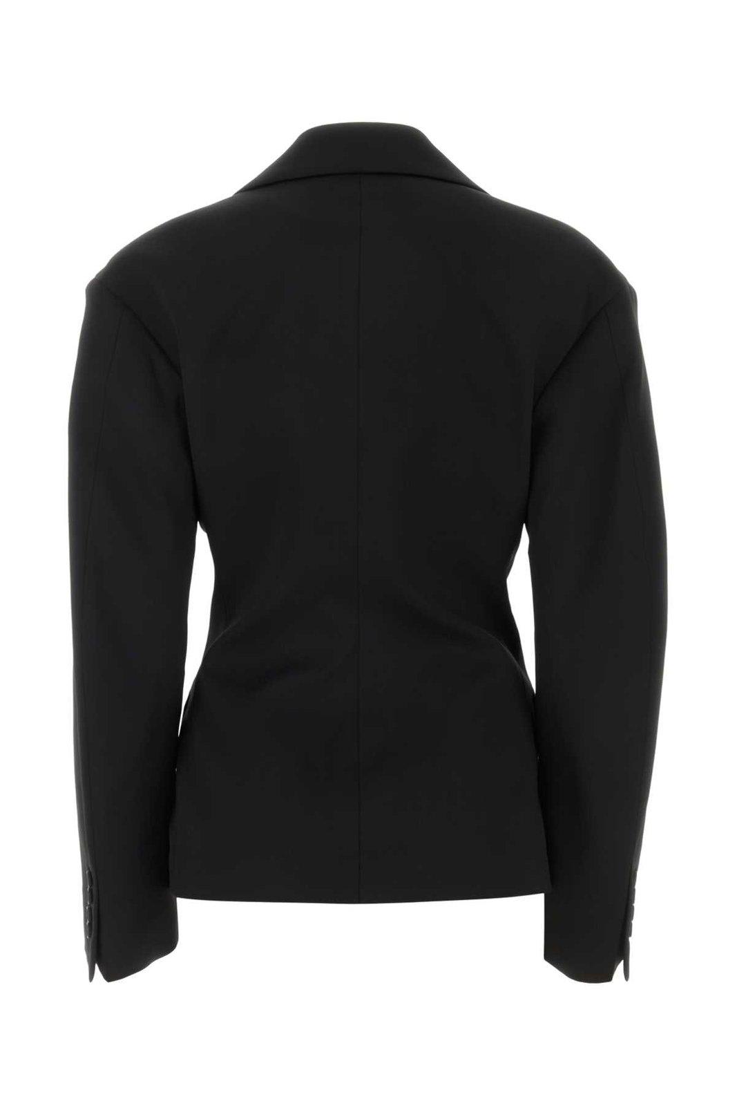 Shop Off-white Buttoned Blazer In Black