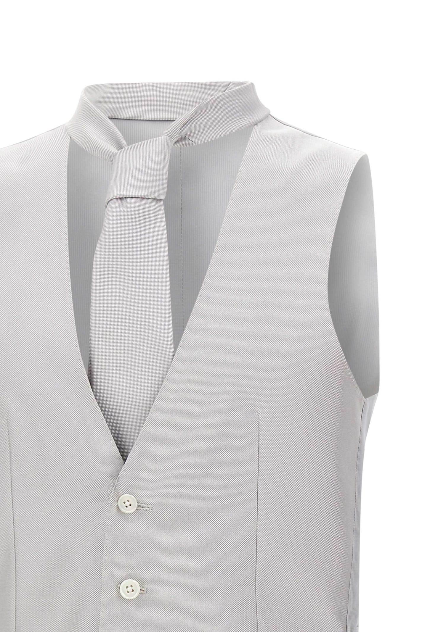 Shop Corneliani Ceremonial Silk Blend Waistcoat And Tie In Grey