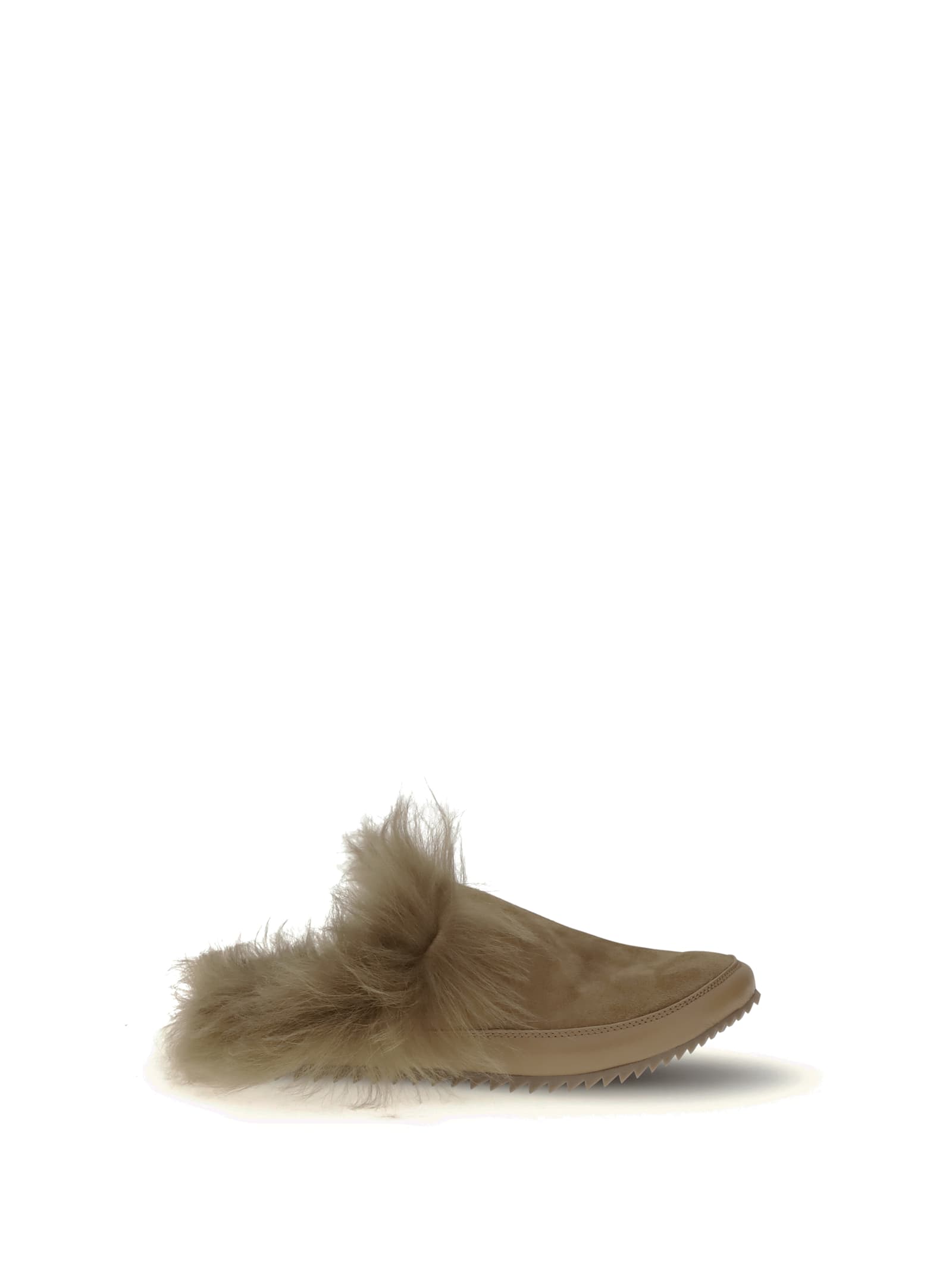 Pedro Garcia Fur-trimmed Suede Mules In Brown