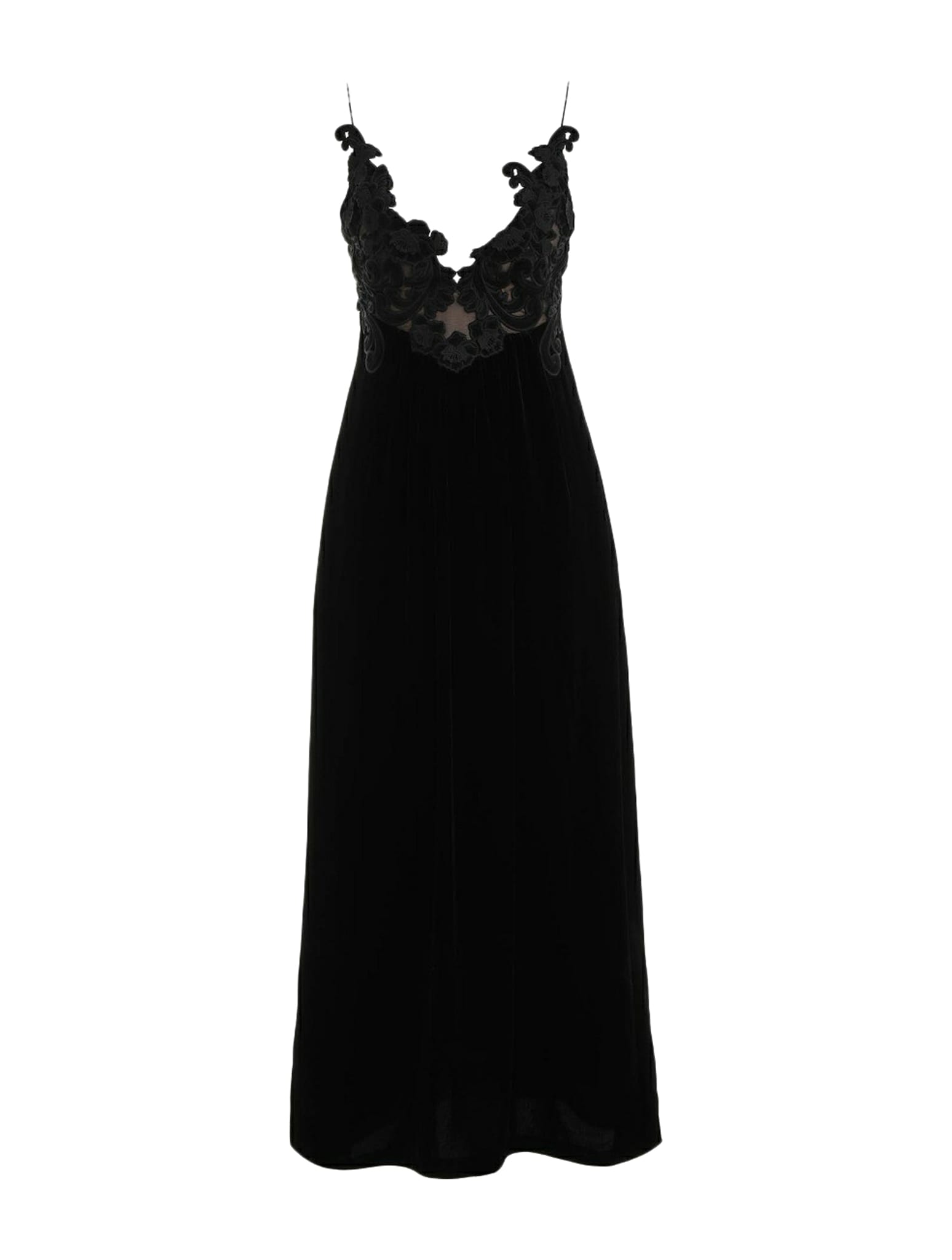 Shop Zimmermann Sensory Velvet Slip Dress In Blk Black