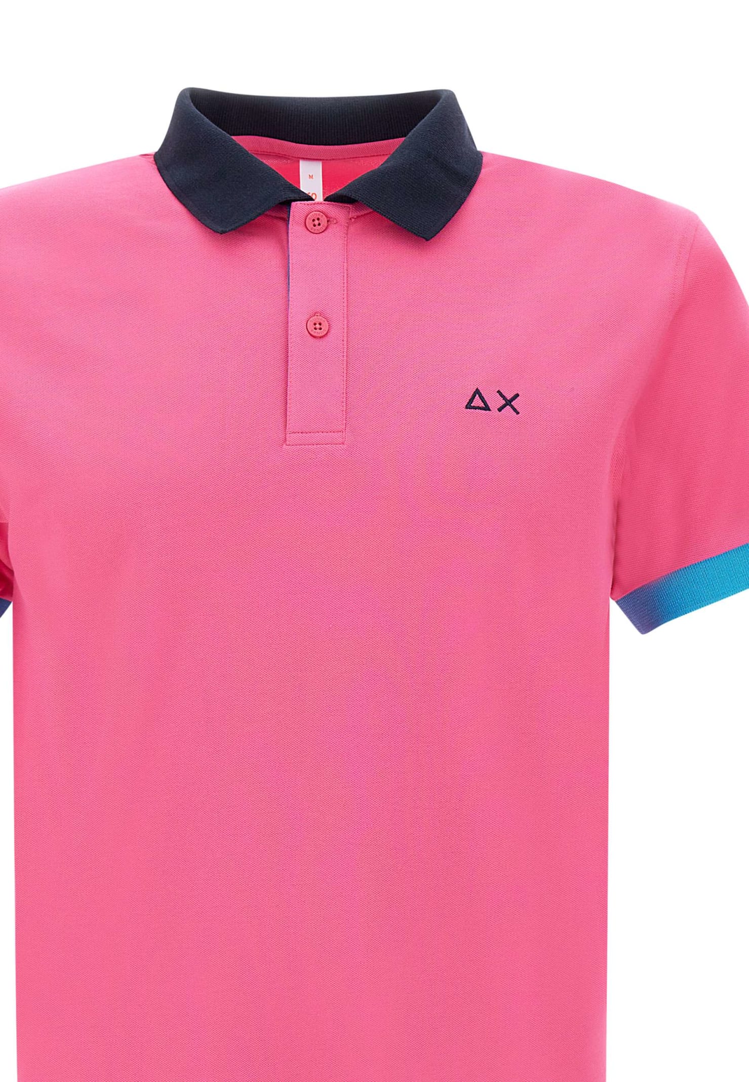 Shop Sun 68 3-colors Cotton Polo Shirt In Fuchsia