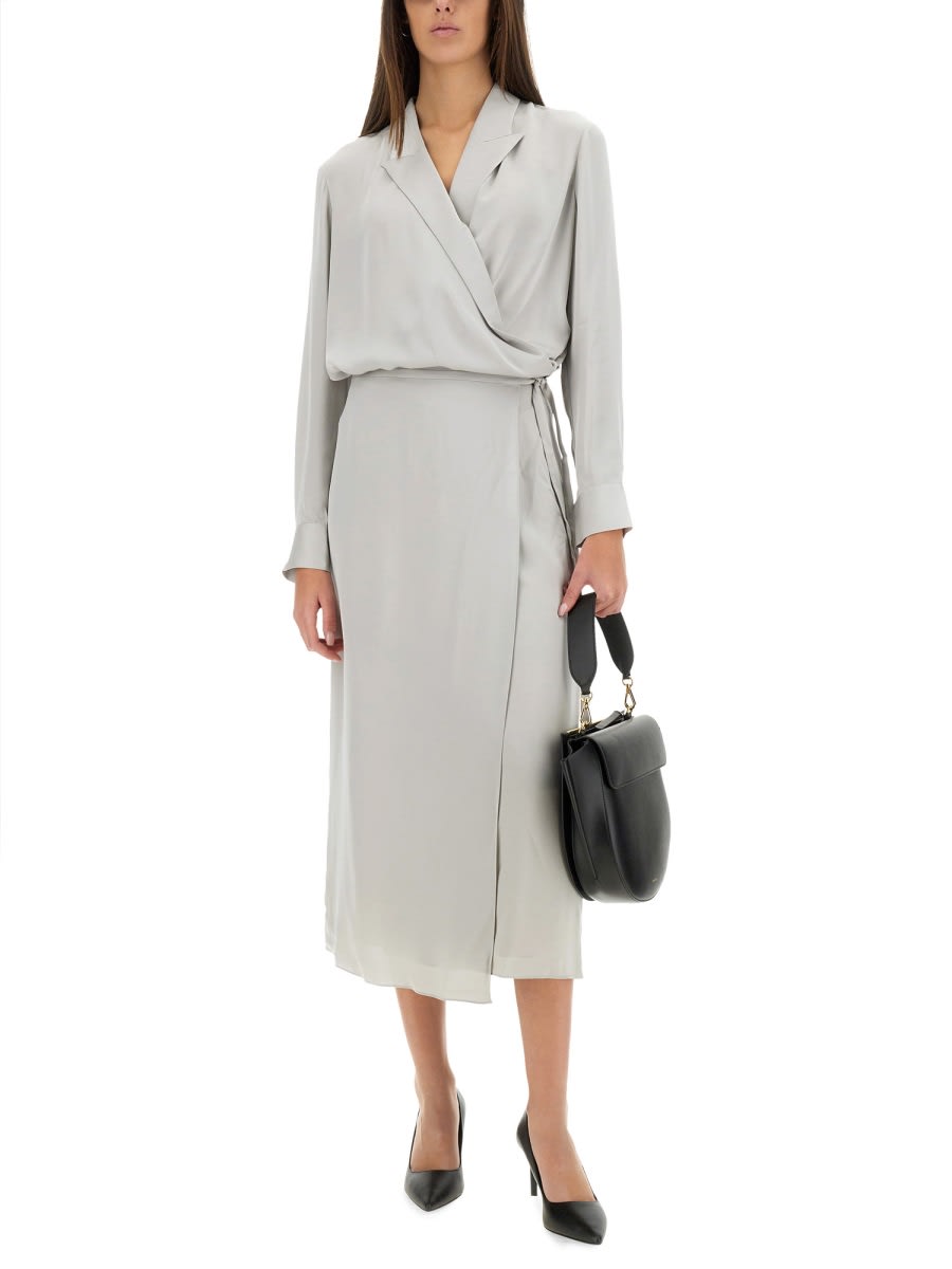 Theory 'tie Wrap' High Waist Midi Skirt In Grey
