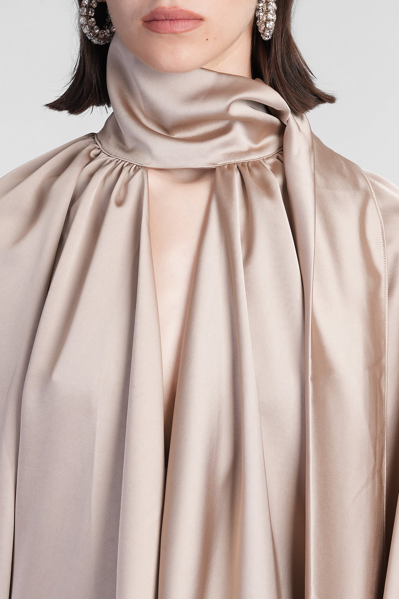 The Andamane Viola Blouse In Grey Polyester In Grey