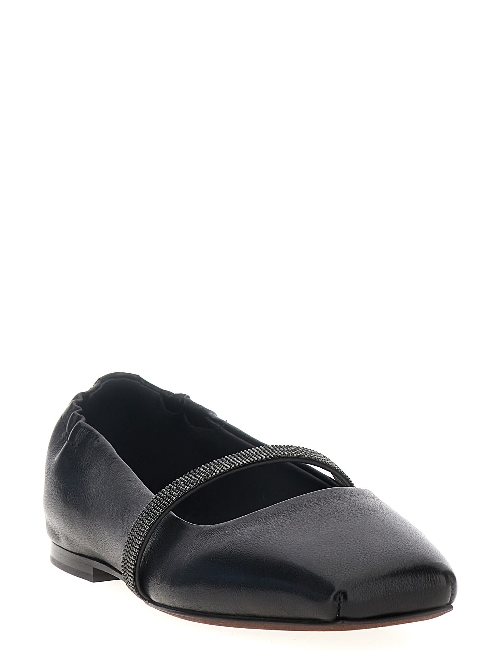 Shop Brunello Cucinelli Monile Ballet Flats In Black