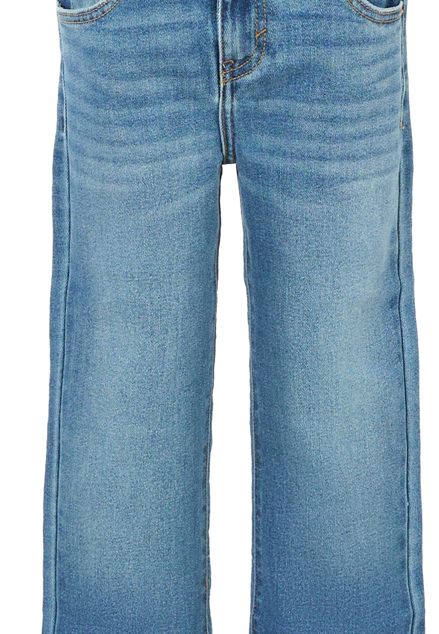 Levi's Blue Jeans For Girl With Logo Patch In Blue