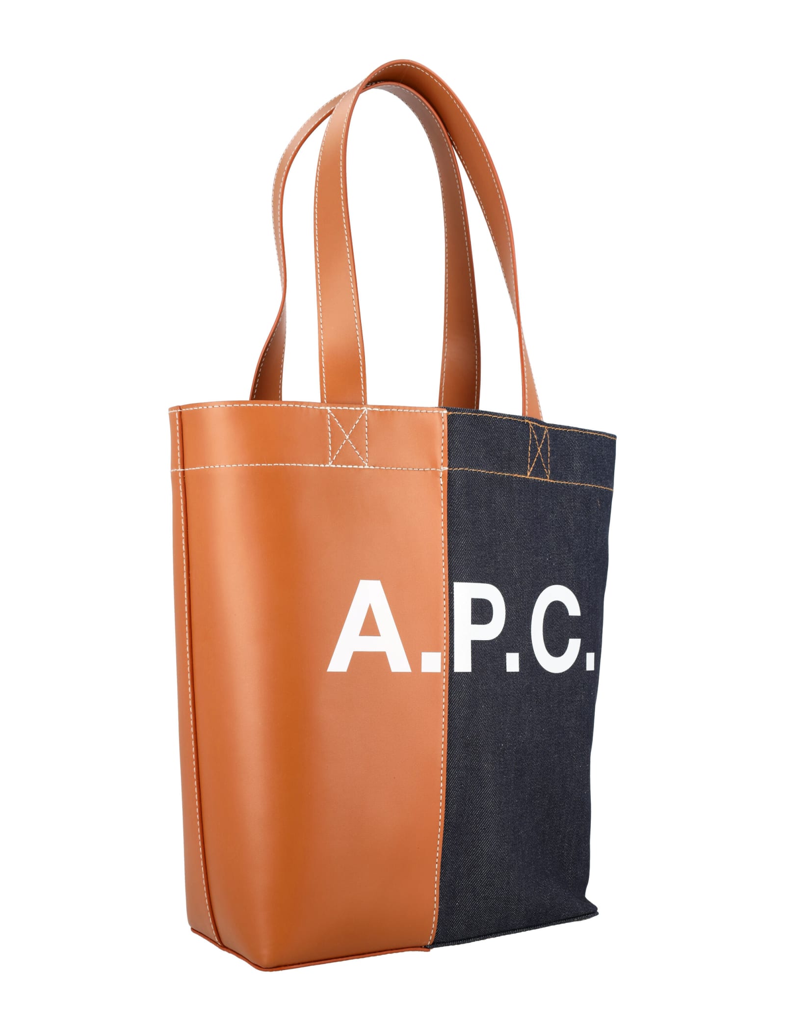 Shop Apc Axel N/s Tote Bag In Caramel