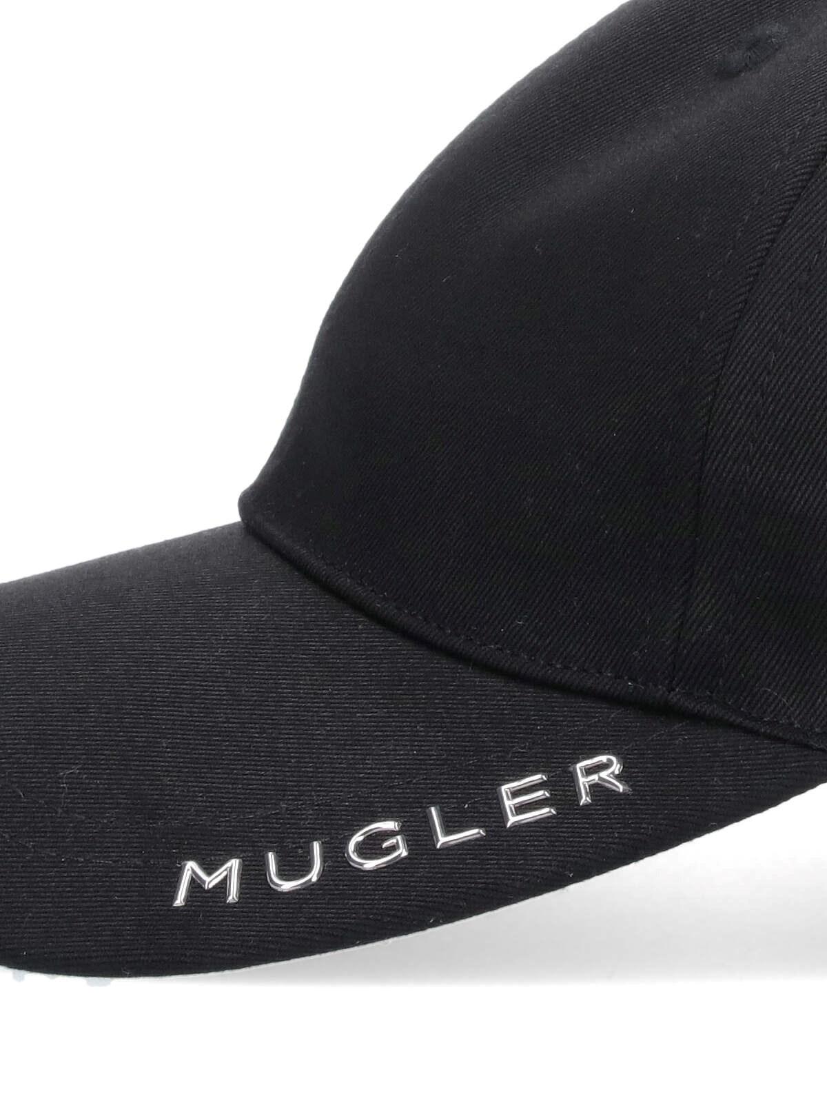 Shop Mugler Logo Baseball Cap In Black