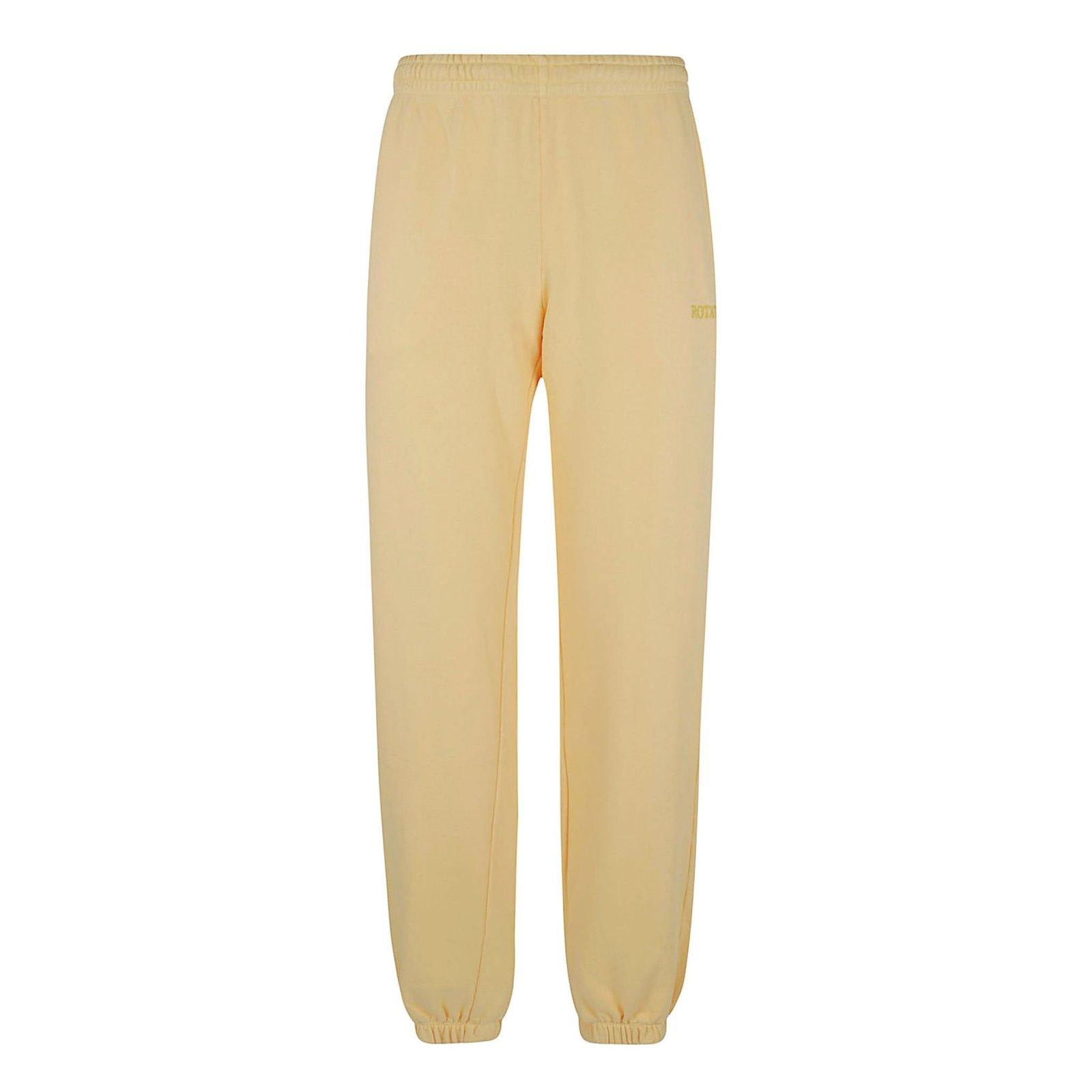 Shop Rotate Birger Christensen Logo Embroidered Classic Sweat Pants In Golden Haze