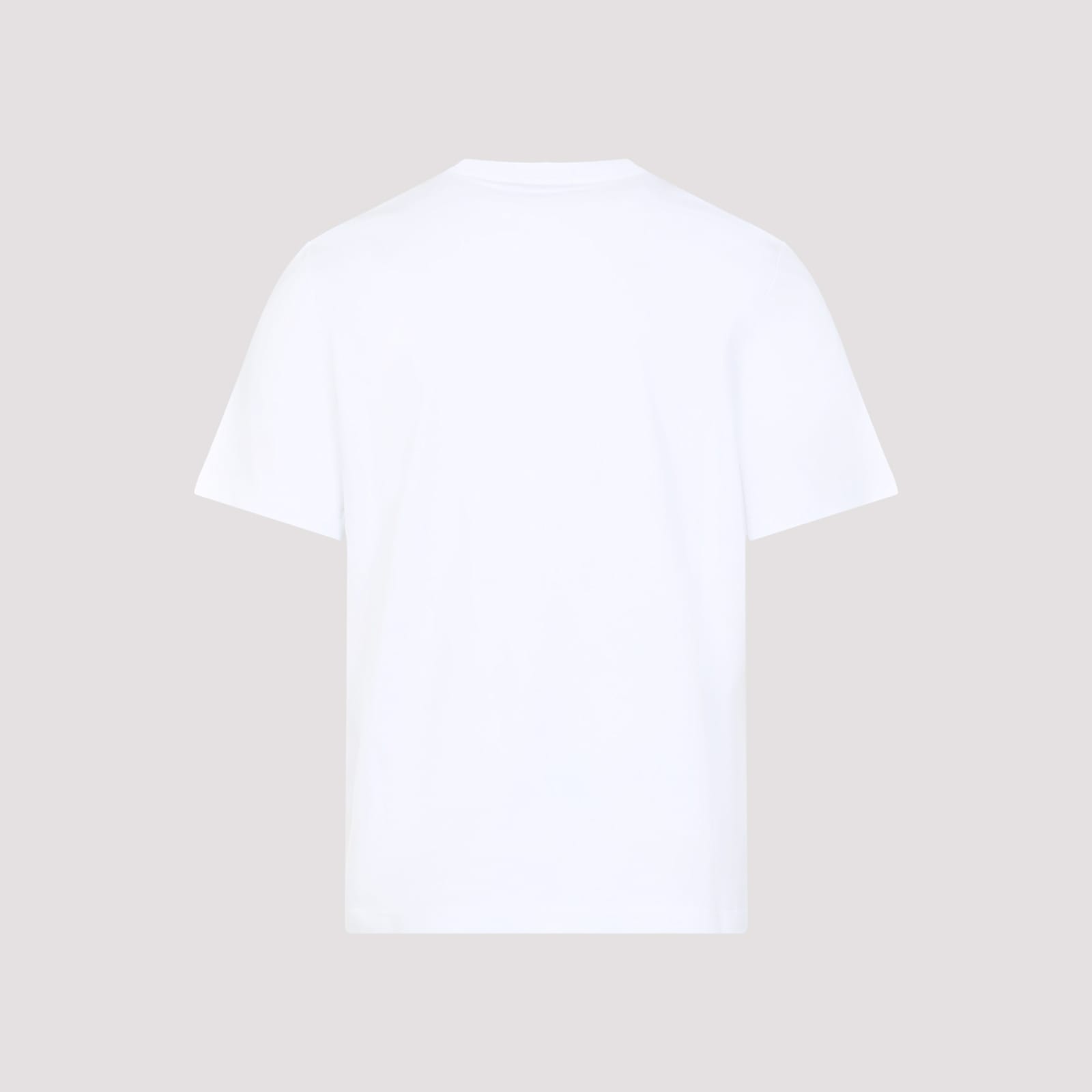 Jacquemus Classic Crew Neck T-shirt With Transparent Chest Pocket In Ir Ice Print White