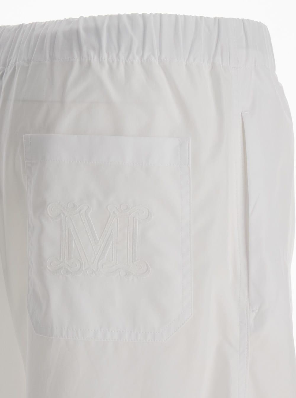 Shop Max Mara White Wide Leg Navigli Trousers In Cotton Woman