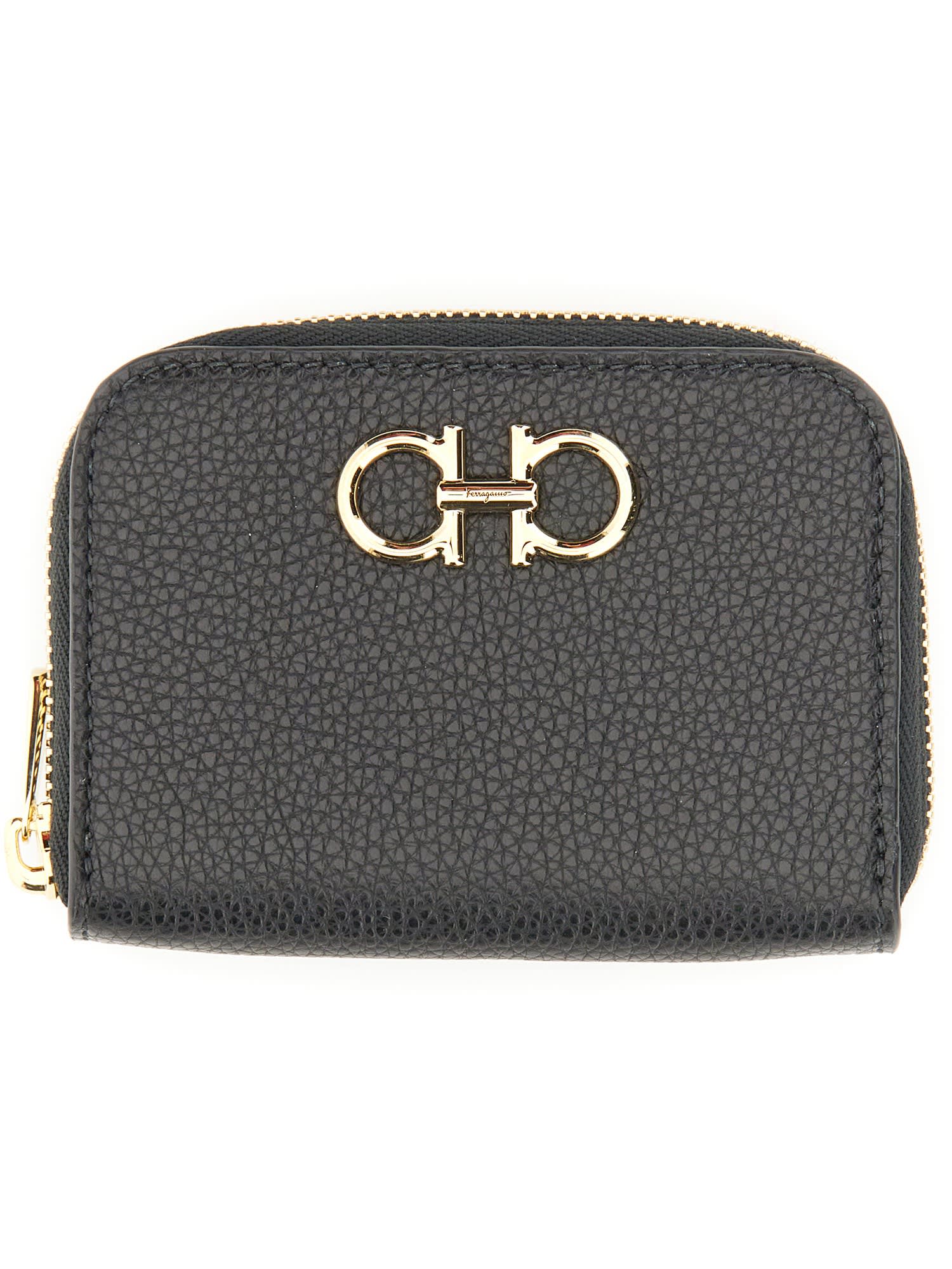 Shop Ferragamo Gancini Credit Card Holder In Black