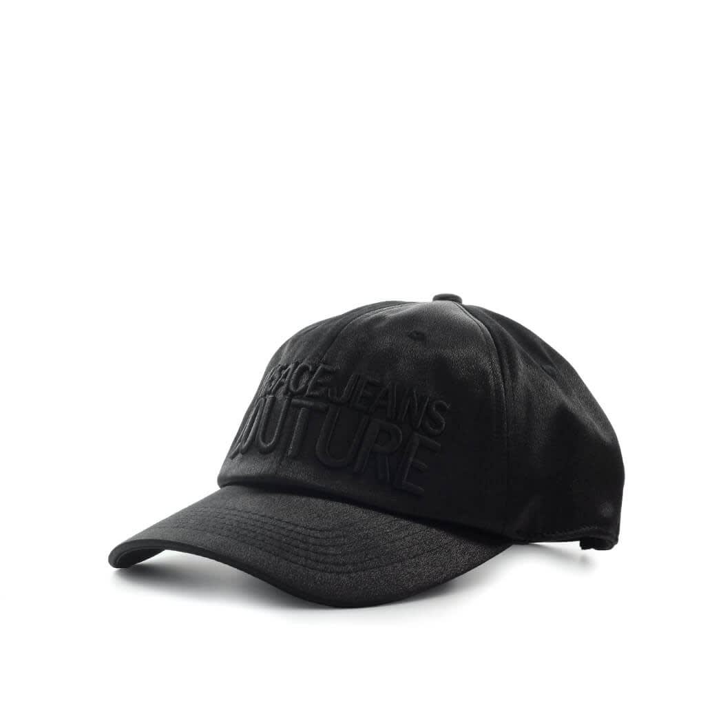 Versace Jeans Couture Satin Black Baseball Cap With Logo