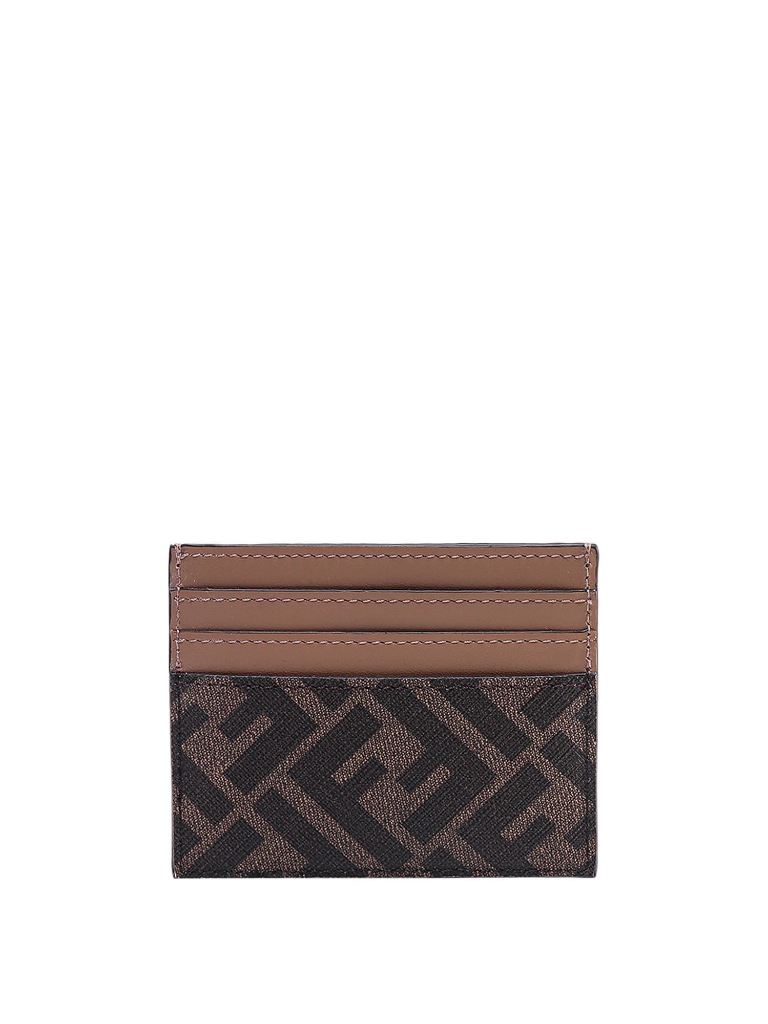 Shop Fendi Card Holder In Brown