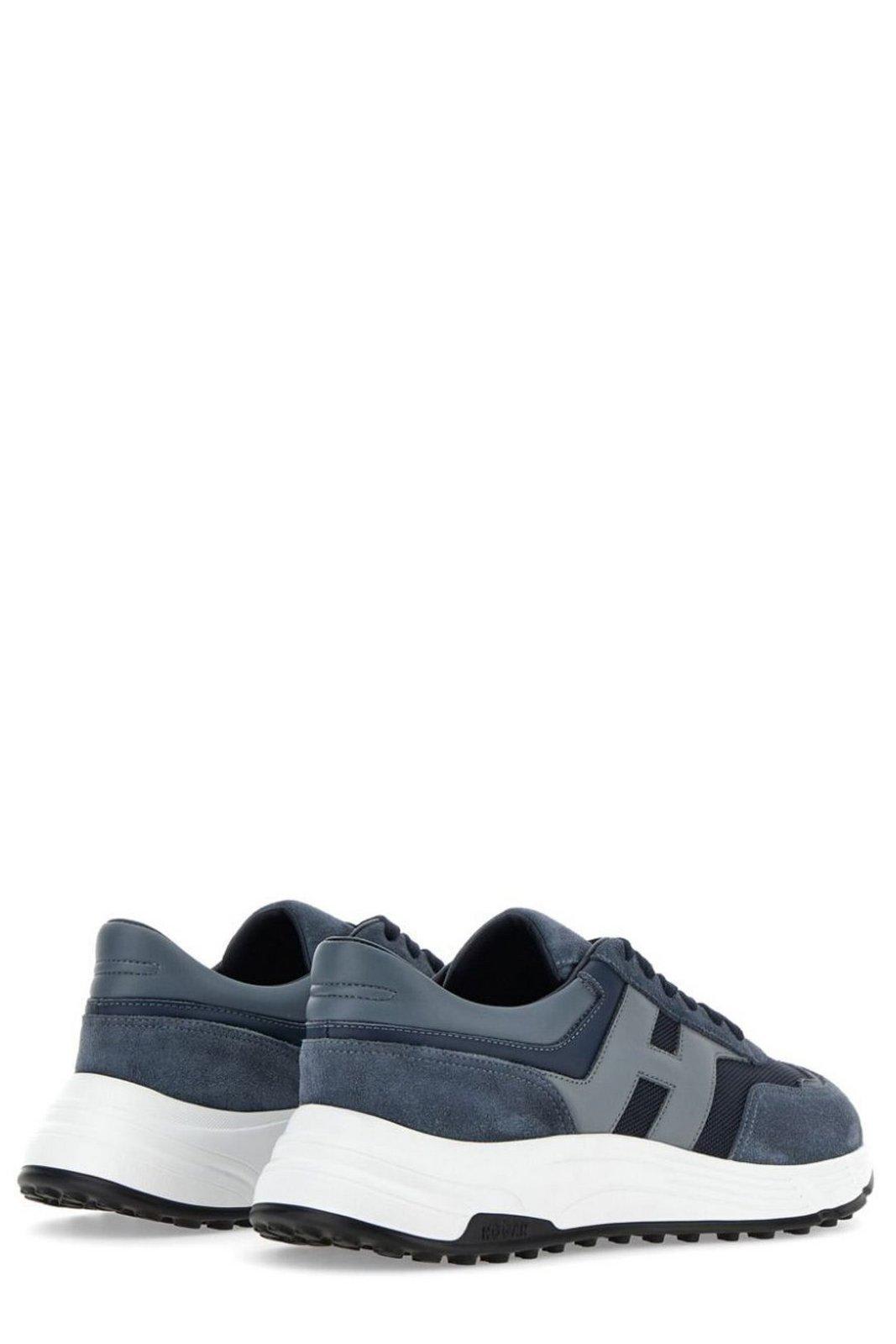 Hogan Panelled Low-top Sneakers In Blue