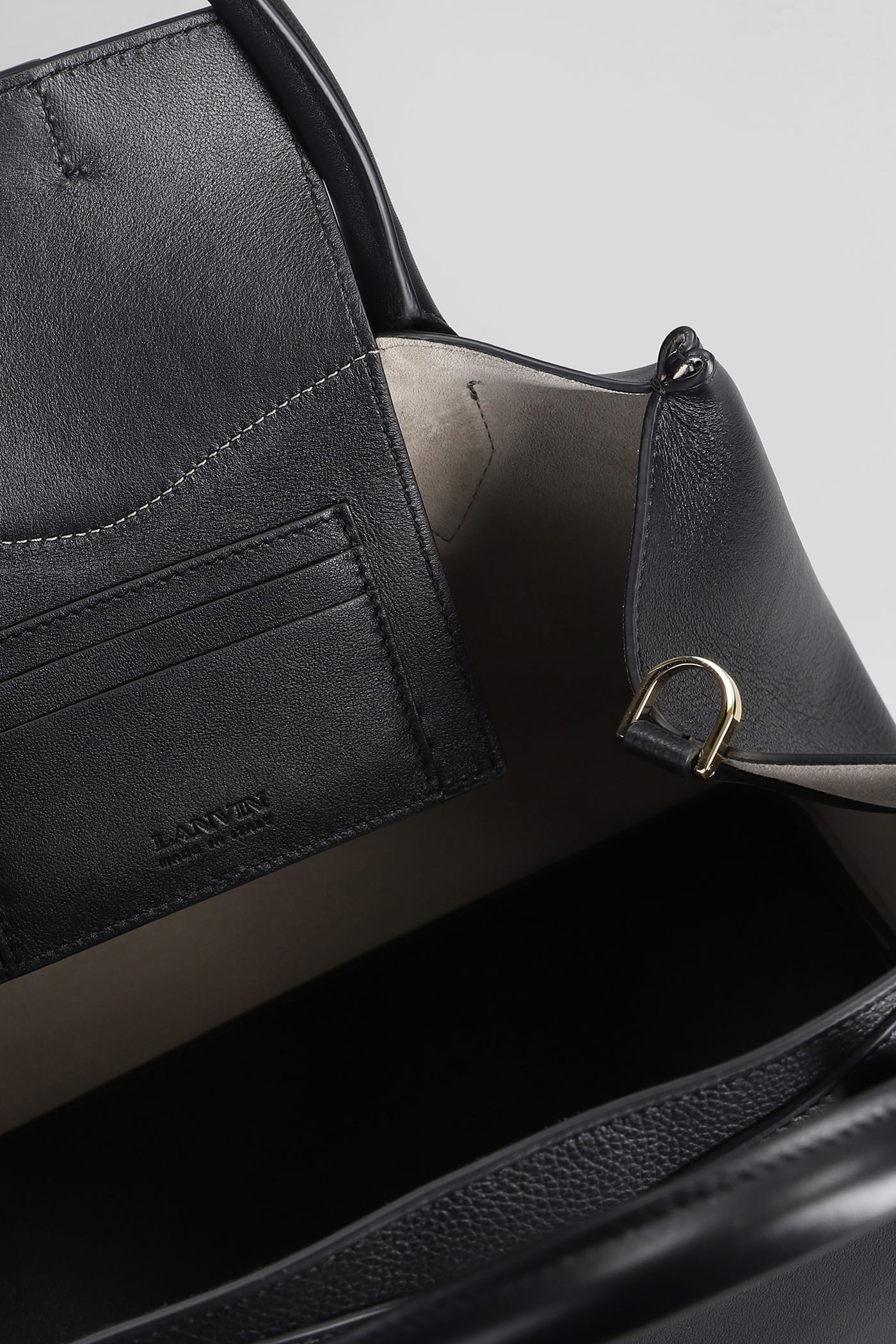 Shop Lanvin L Octave Shoulder Bag In Black Leather