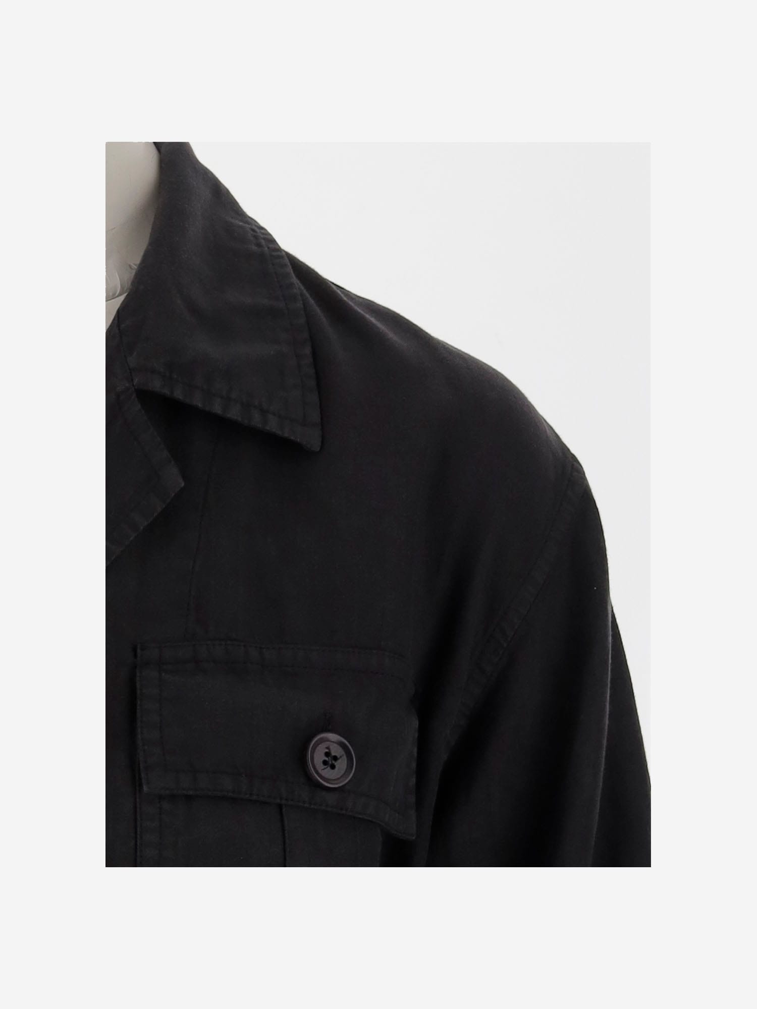 Aspesi Safari Jacket With Belt In Black