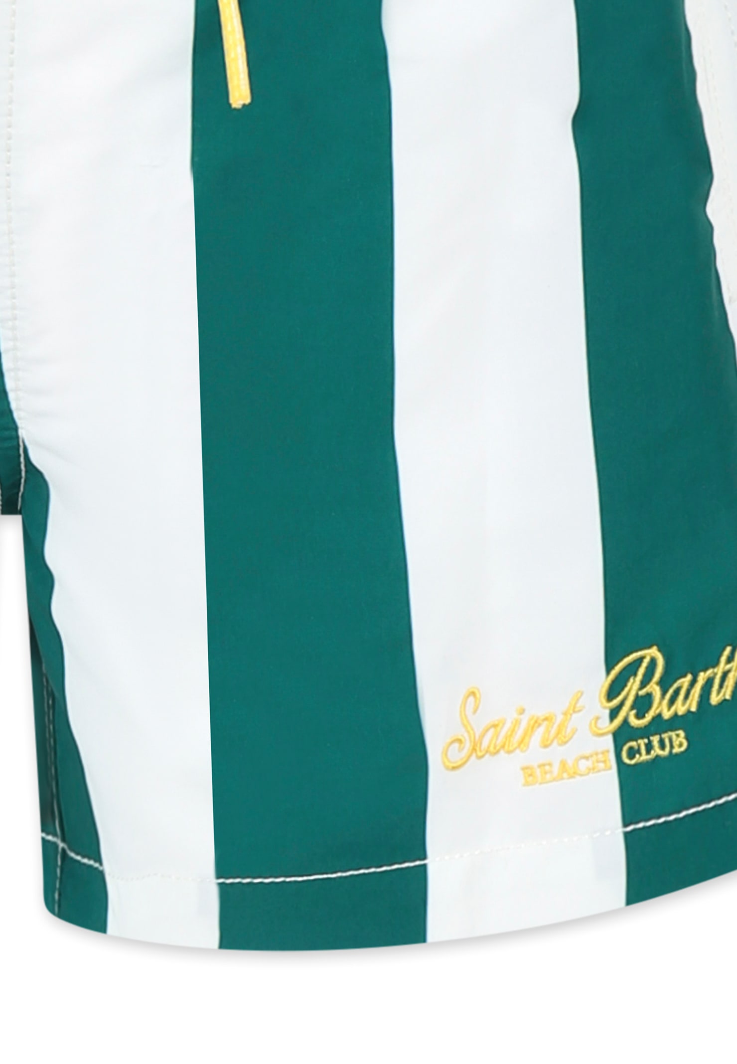 Mc2 Saint Barth Green Swim Shorts For Boy With Logo In Green