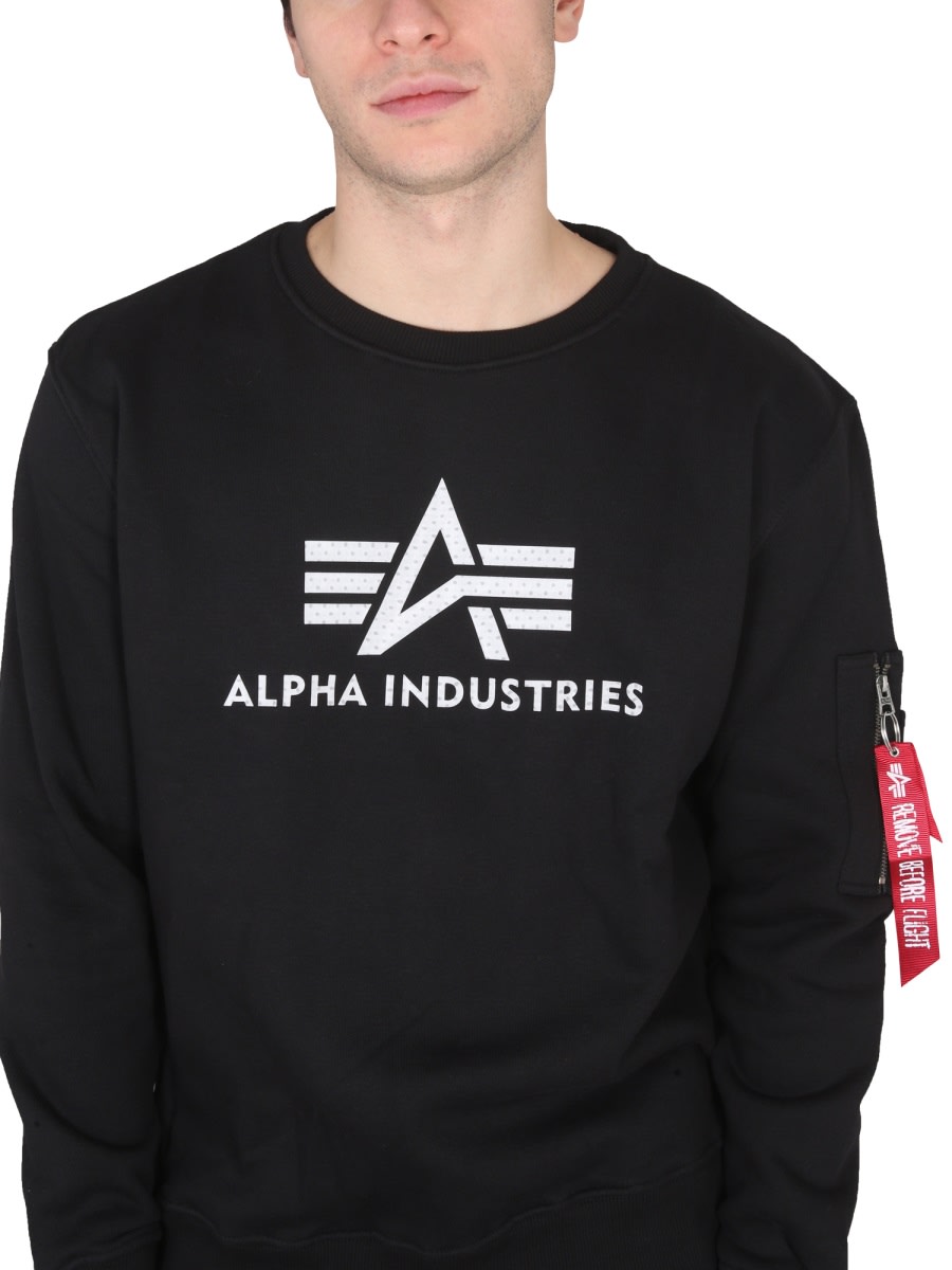 Shop Alpha Industries Crewneck Sweatshirt In Black