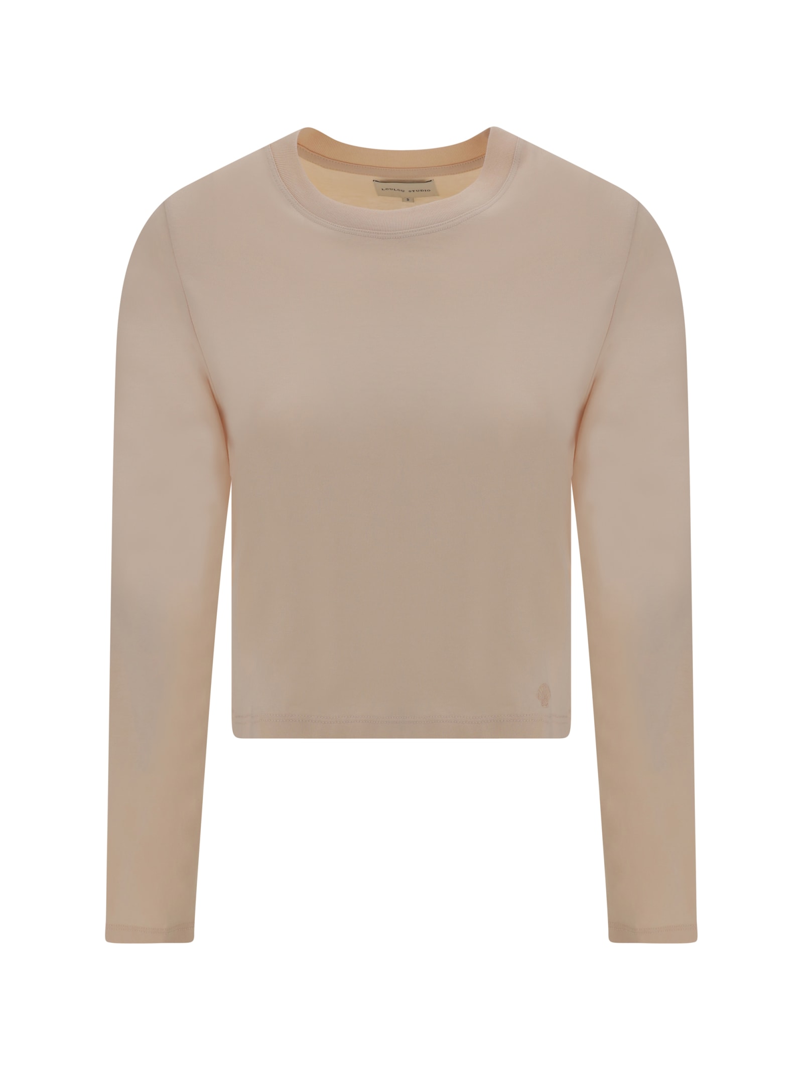 Shop Loulou Studio Long Sleeve Jersey In Cream Rose