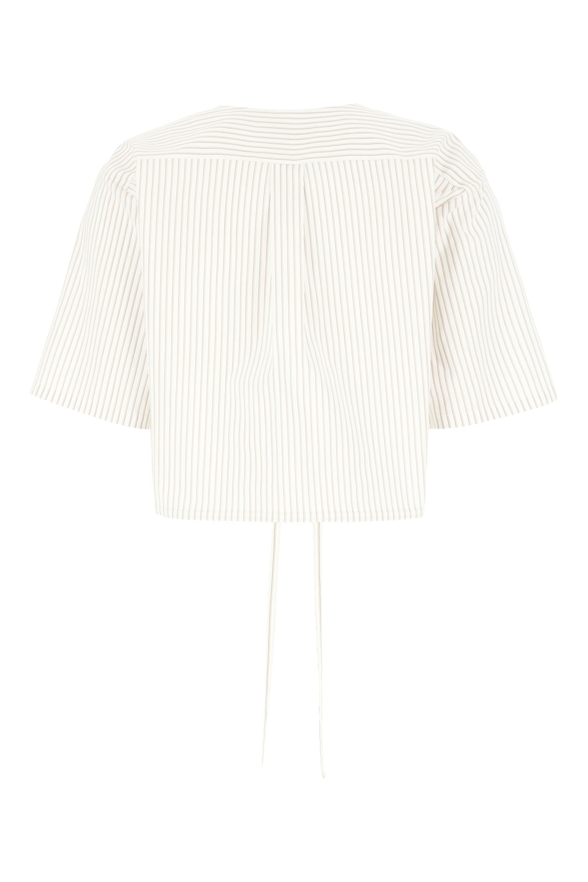 Fendi Striped Drawstring Hem Top With Chest Pocket