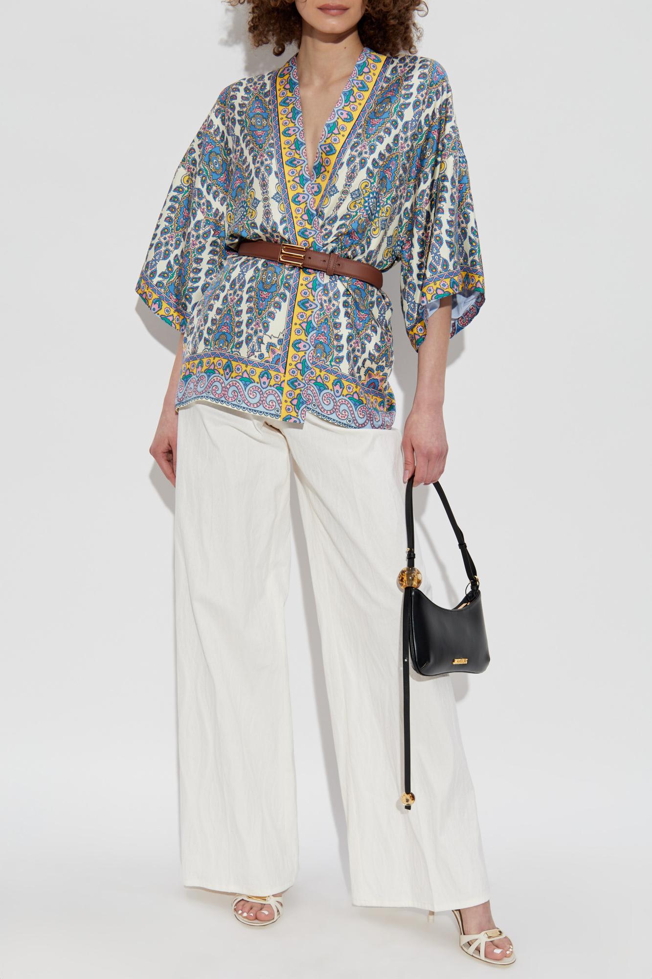 Etro Paisley Print Casual Kimono Top In Multicolor