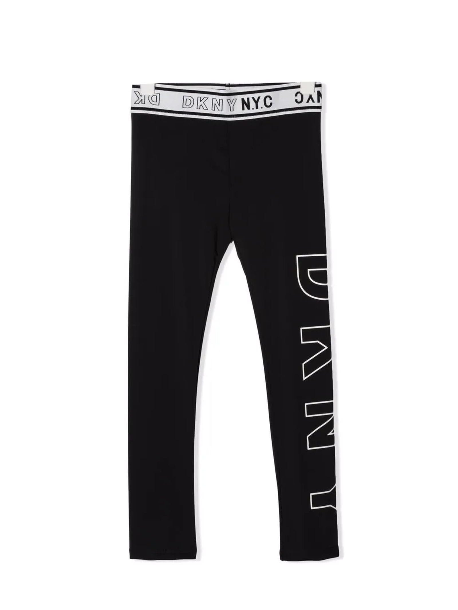 DKNY Black Stretch-design Leggings
