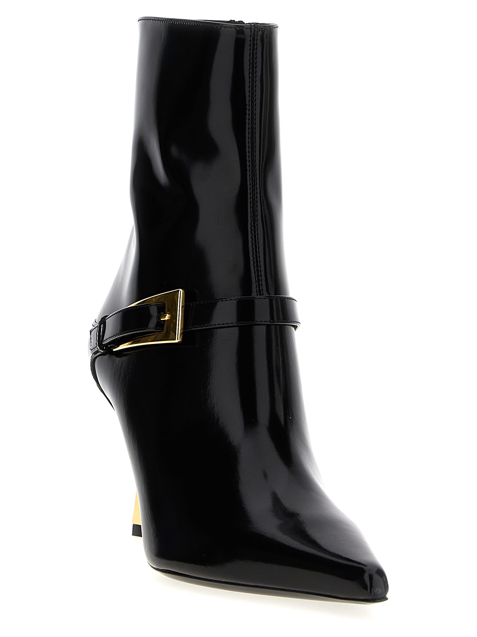 Shop Saint Laurent Lee Ankle Boots In Black