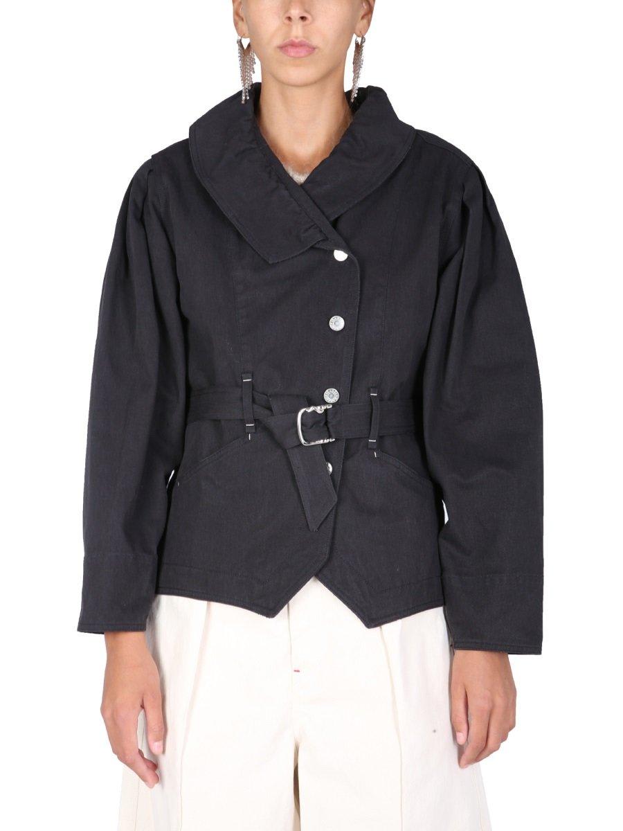 Shop Isabel Marant Belted Waist Jacket In Black