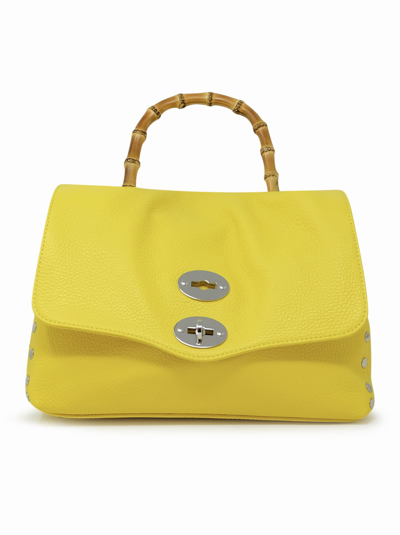 Zanellato 068010-0950000-z1025 Yellow Postina Daily S Bamboo Leather Handbag