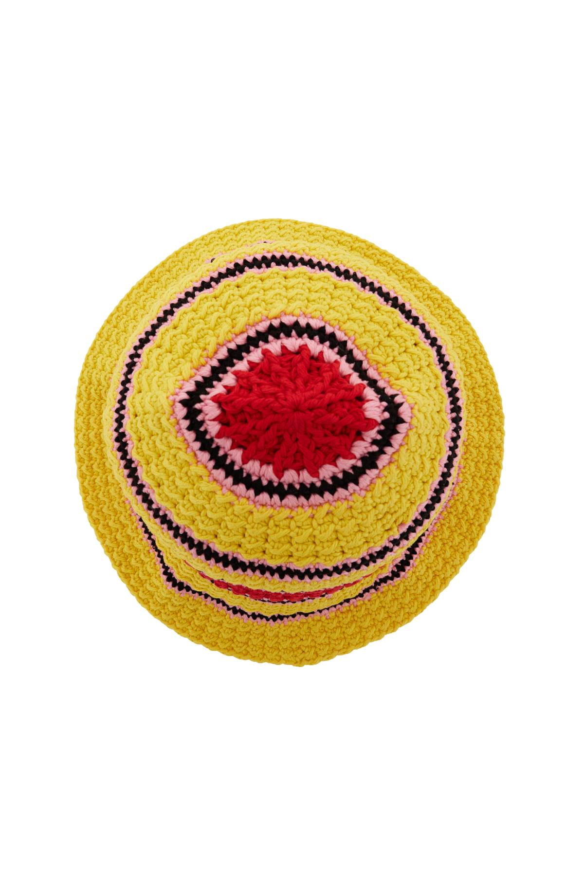 Stella Mccartney Crochet Bucket Hat In Pink (yellow)