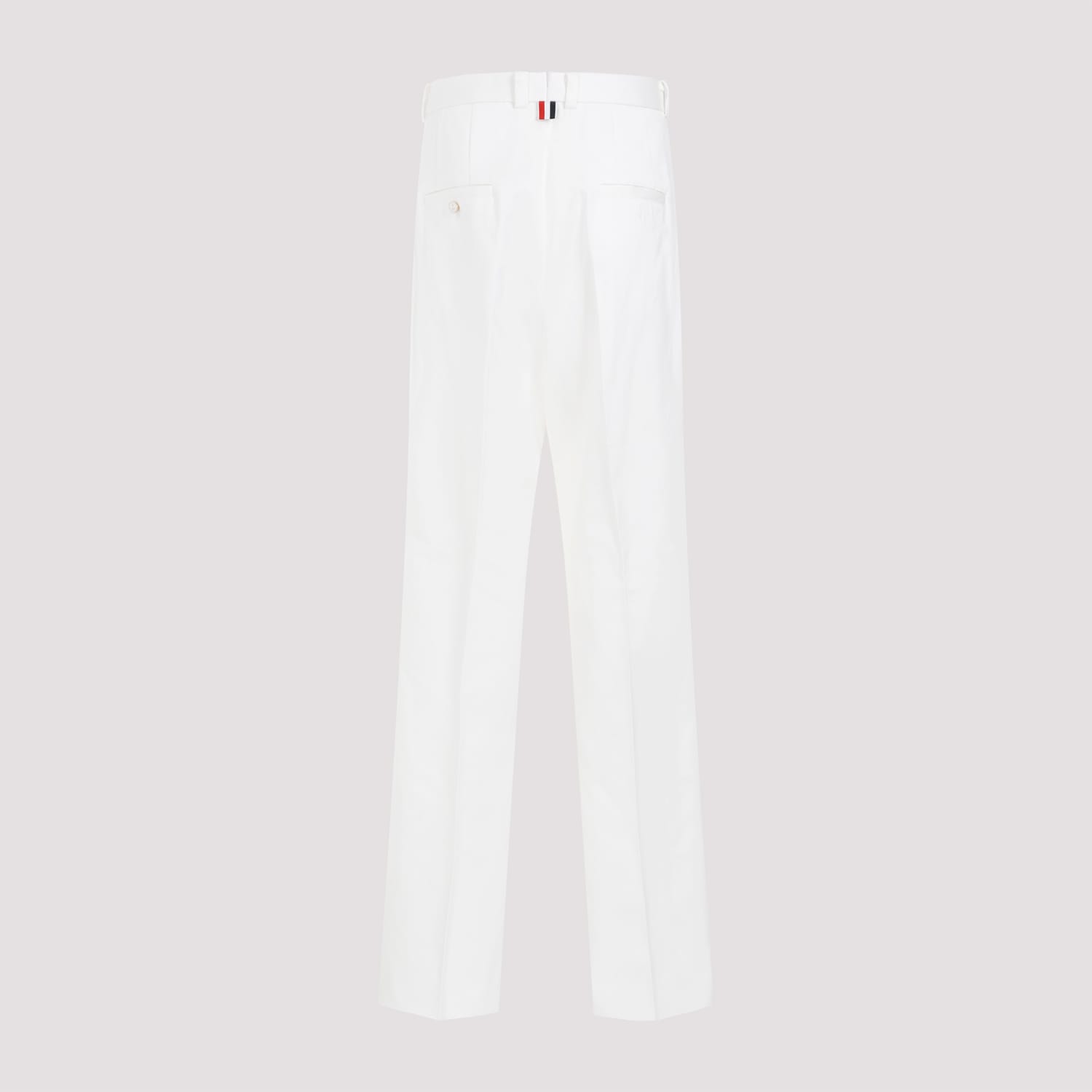 Shop Thom Browne Straight Leg Chino Pants In White