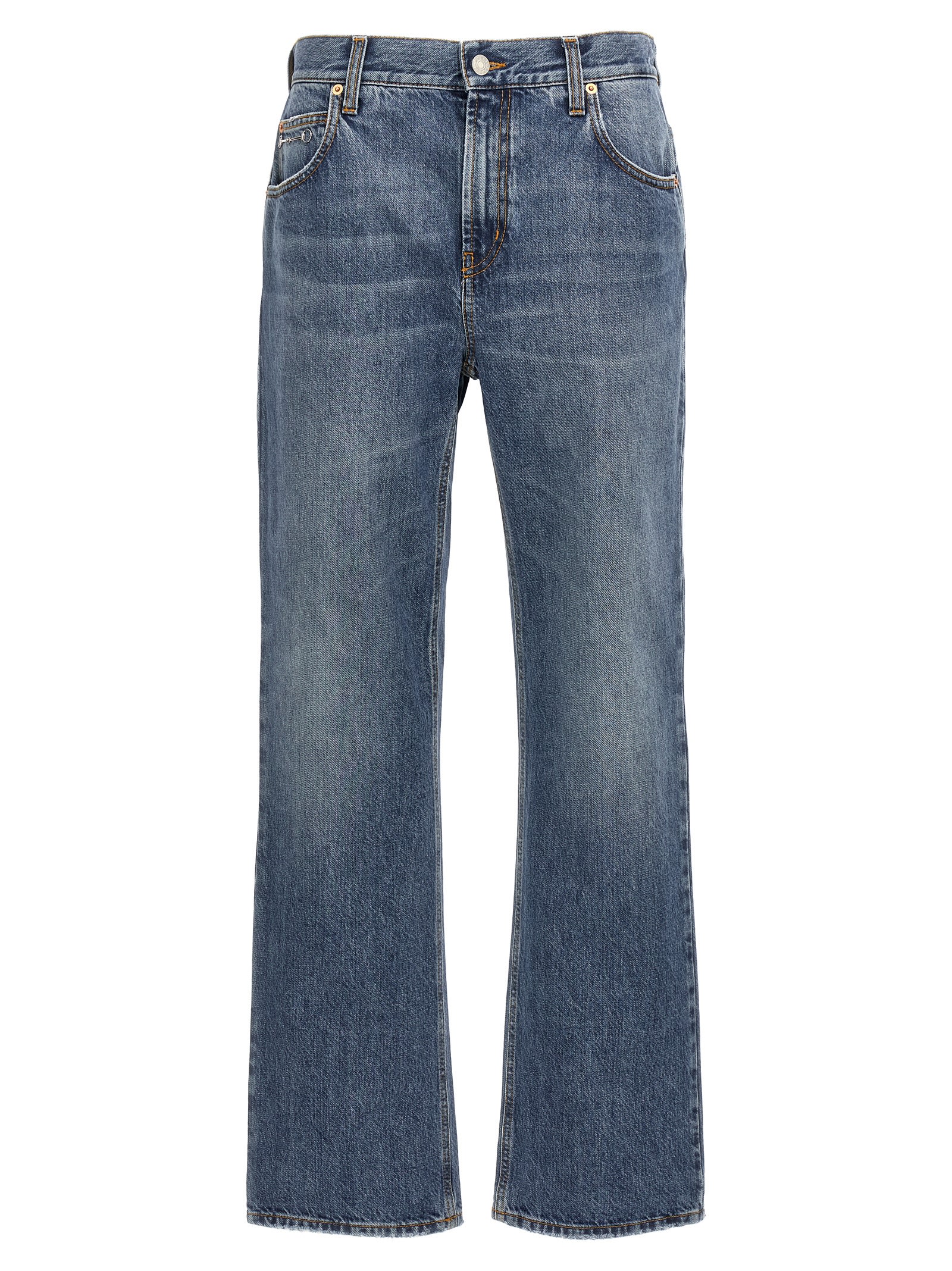 Shop Gucci Kick Flare Jeans In Blue